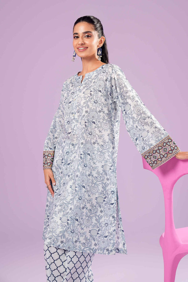 2 Piece - Printed Embroidered Suit - PE24-391-1