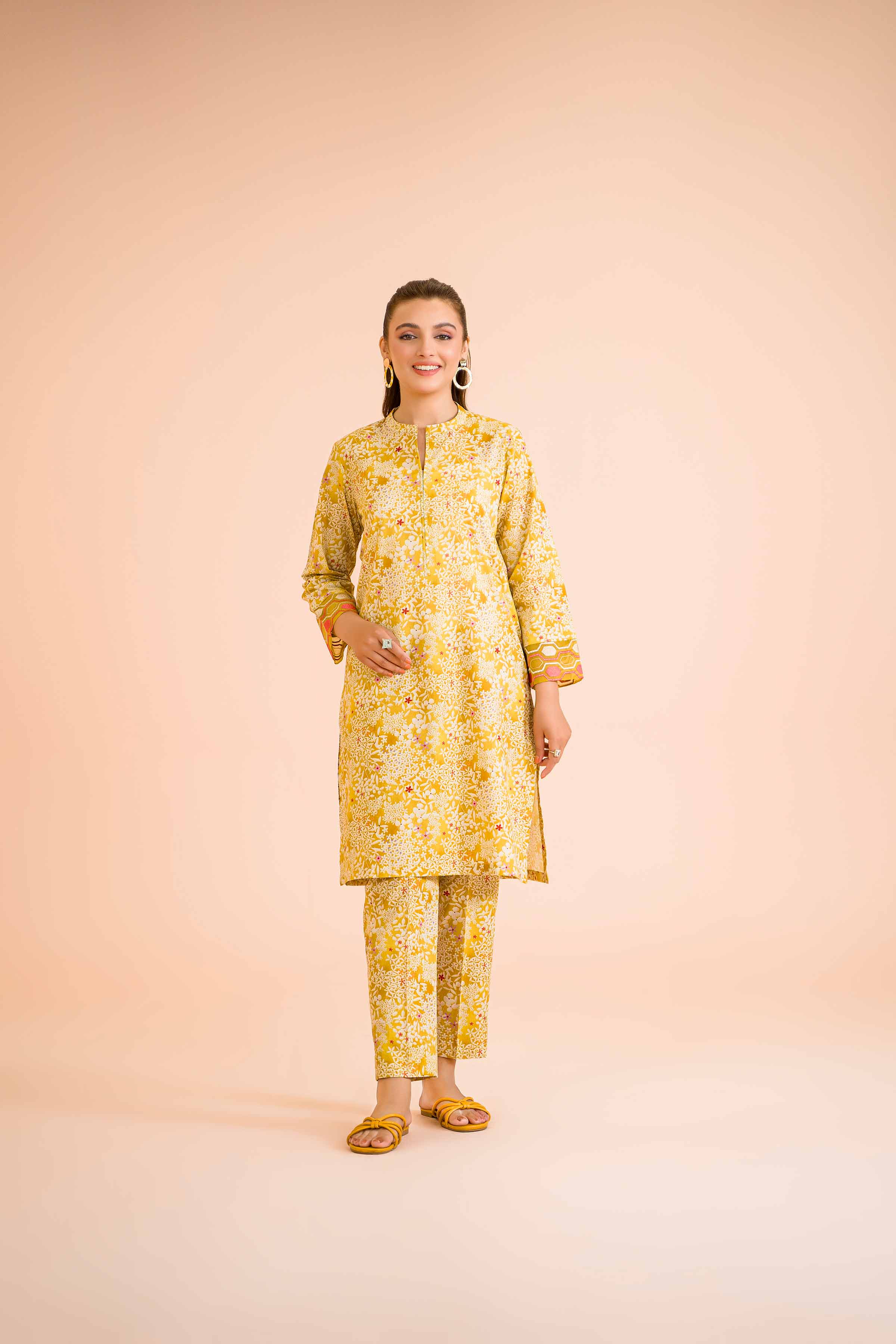 2 Piece - Printed Embroidered Suit - PE24-405