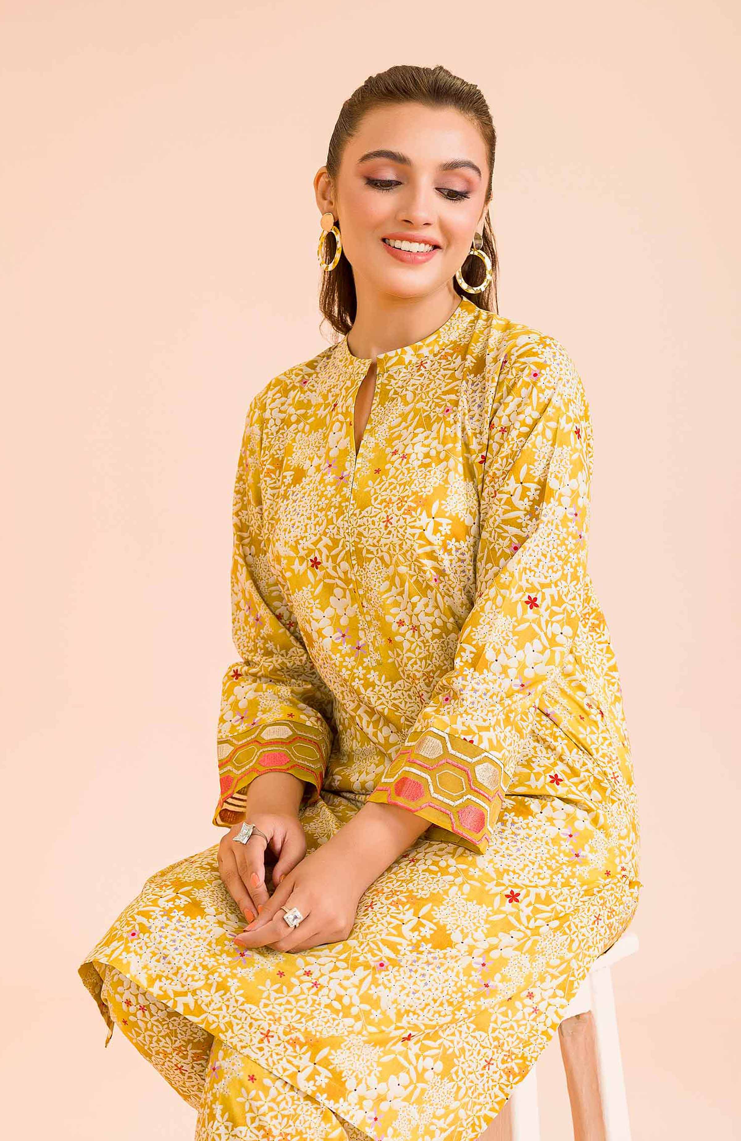 2 Piece - Printed Embroidered Suit - PE24-405