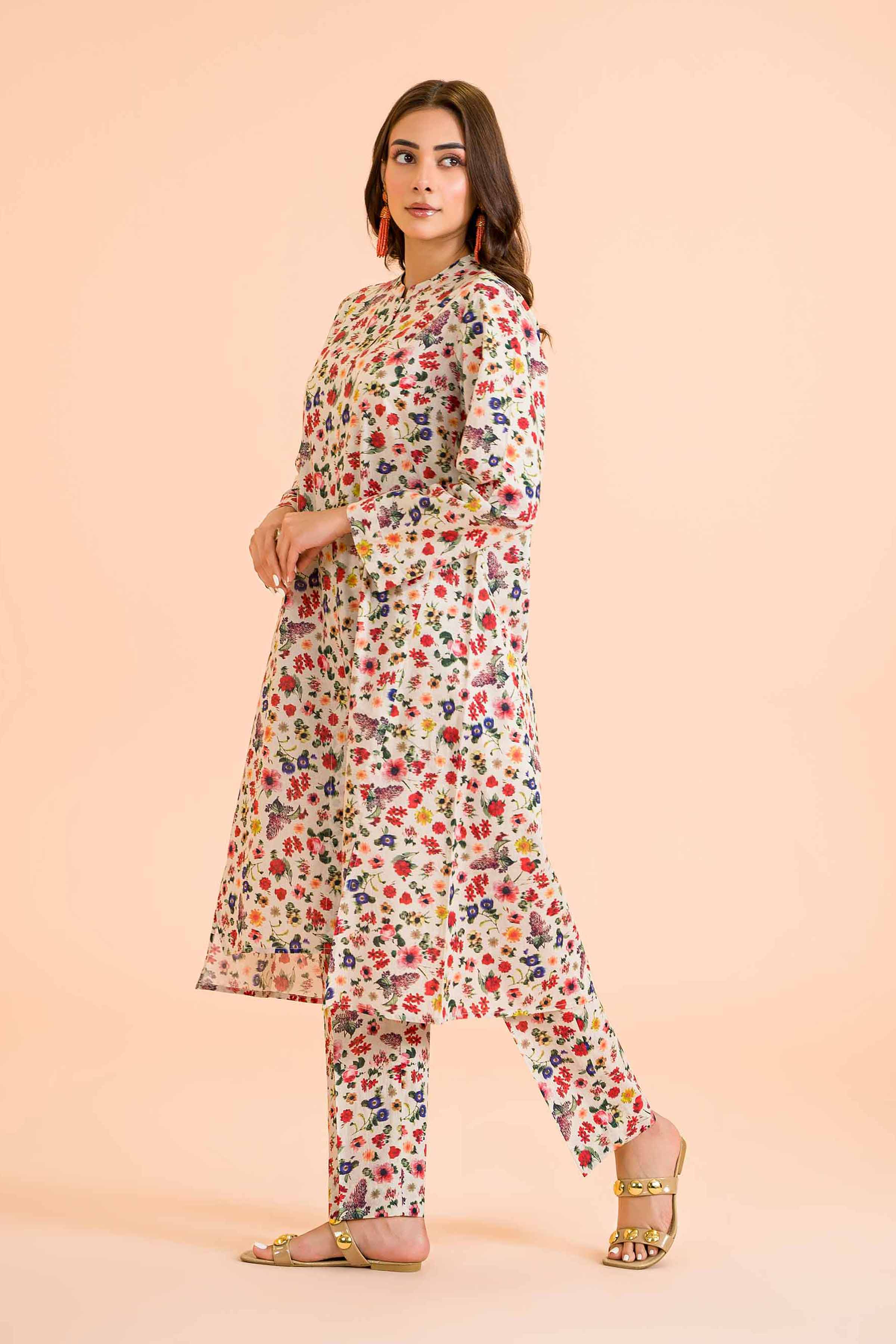 2 Piece - Printed Embroidered Suit - PE24-406