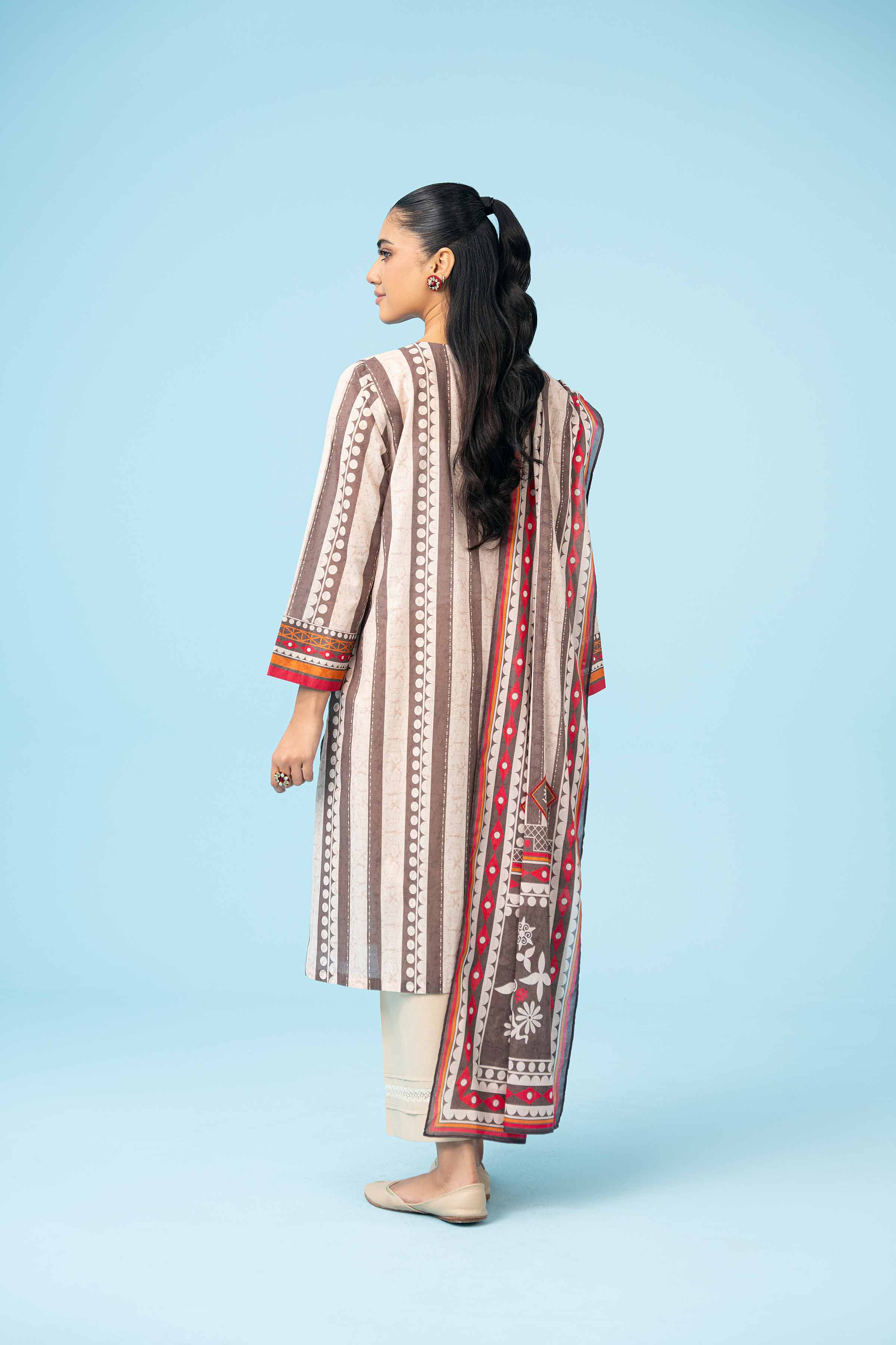 2 Piece - Printed Embroidered Suit - PE24-407