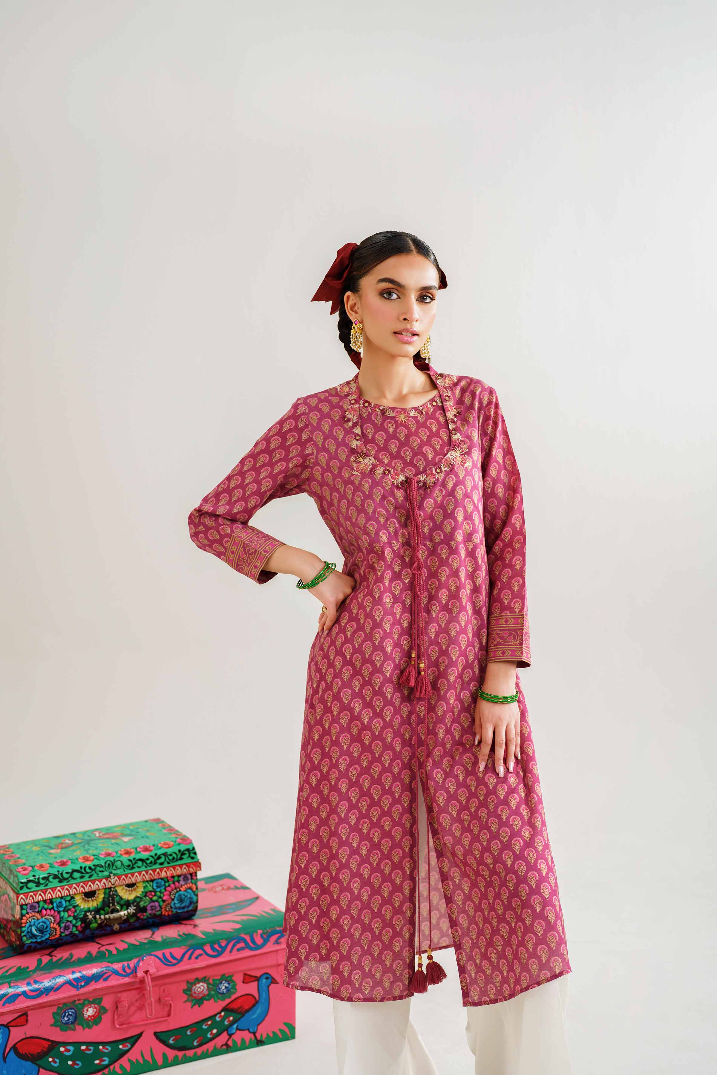 Printed Embroidered Shirt - PE24-422
