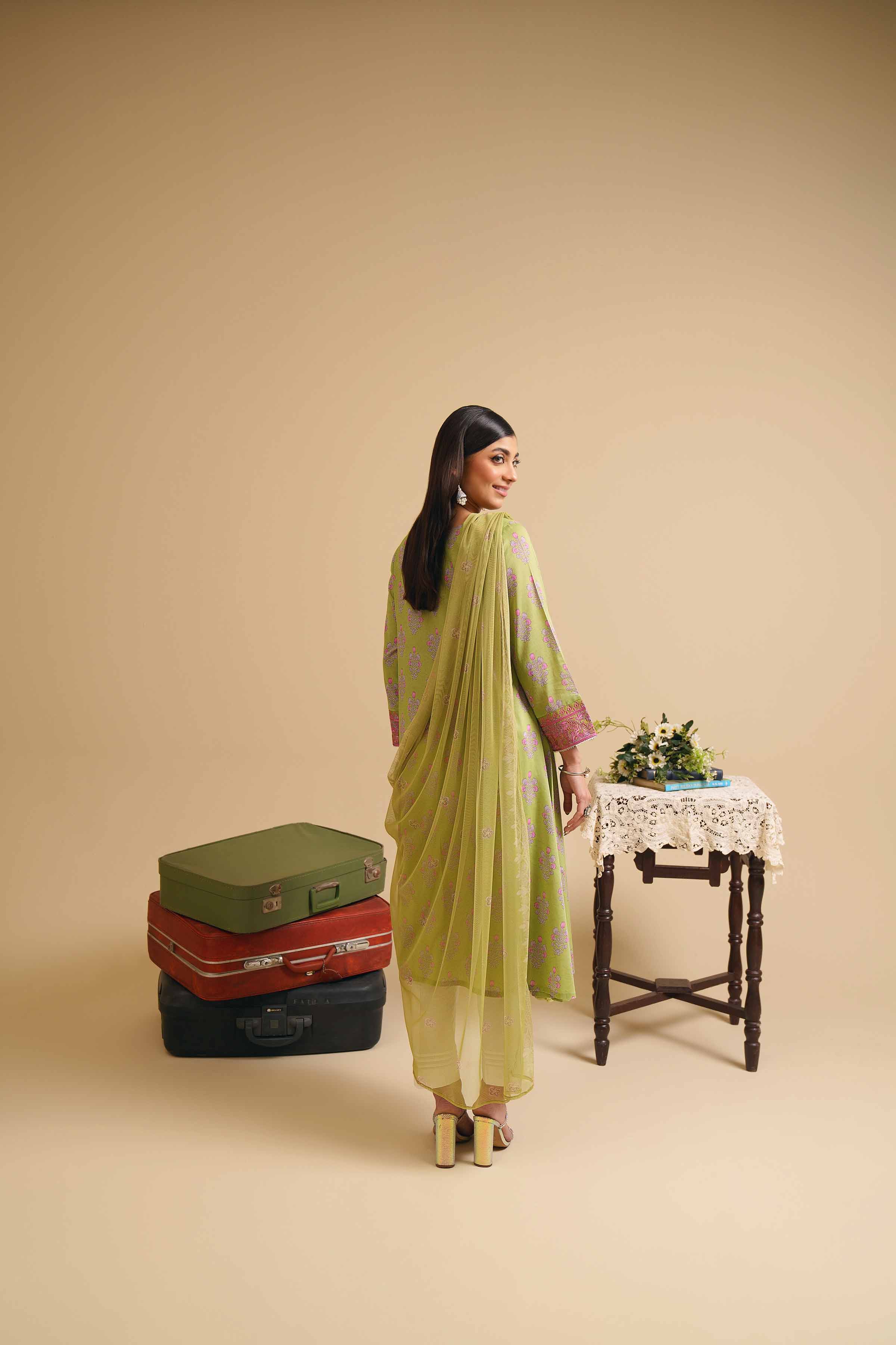 2 Piece - Printed Embroidered Suit - PE24-76