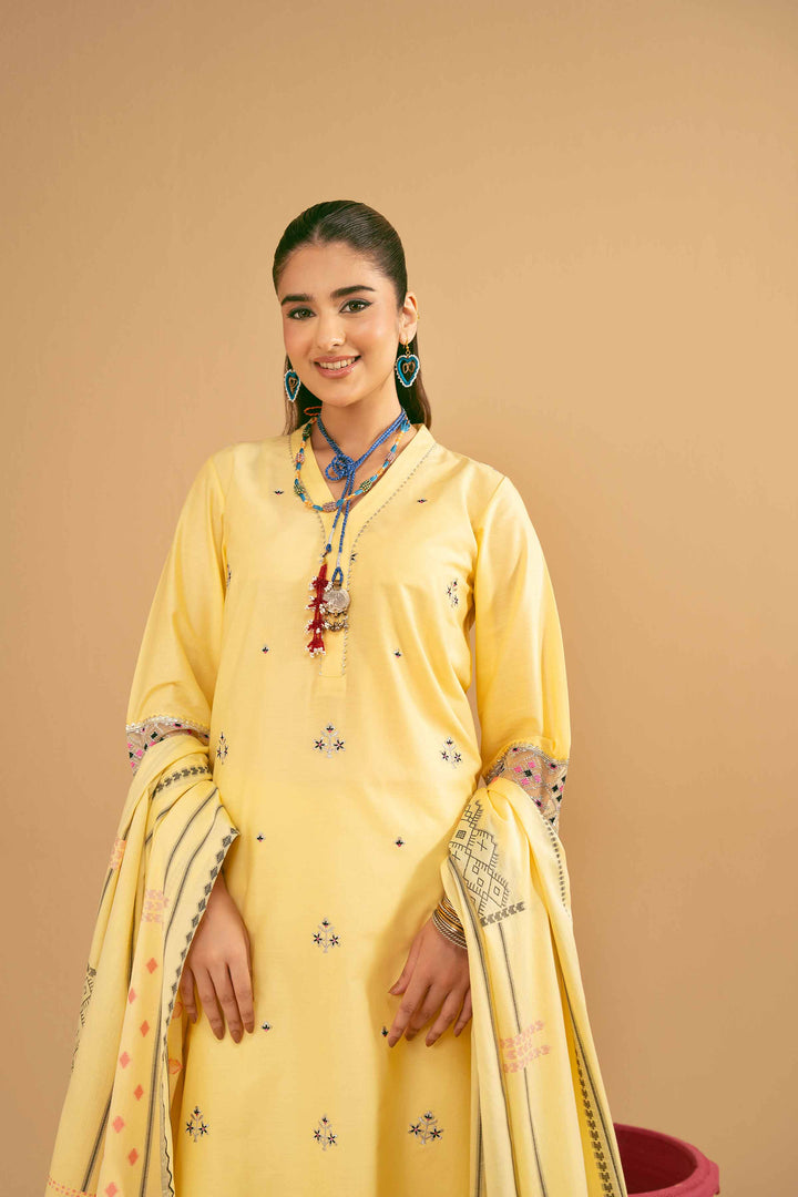 3 Piece - Embroidered Suit - PE25-100 for Women - Pret Collection | Nishat | Shop Online