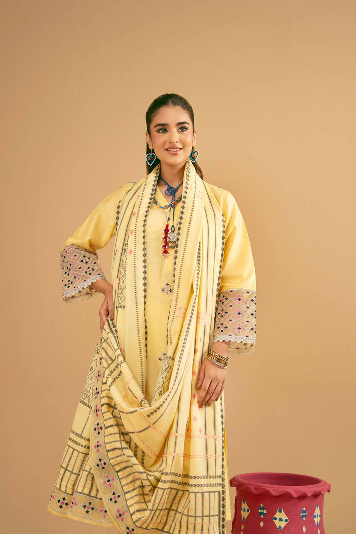 3 Piece - Embroidered Suit - PE25-100 for Women - Pret Collection | Nishat | Shop Online