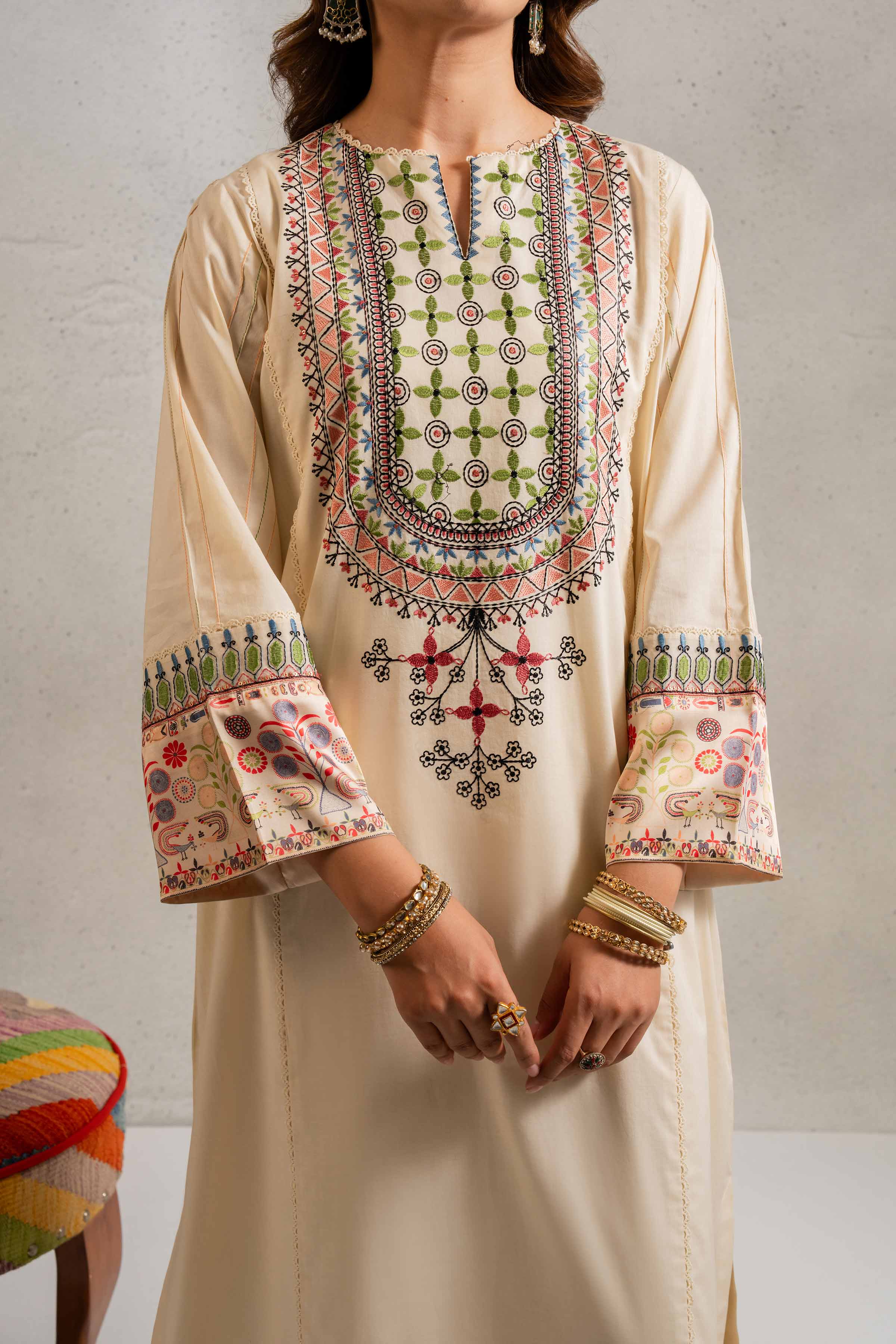 3 Piece - Embroidered Suit - PE25-132