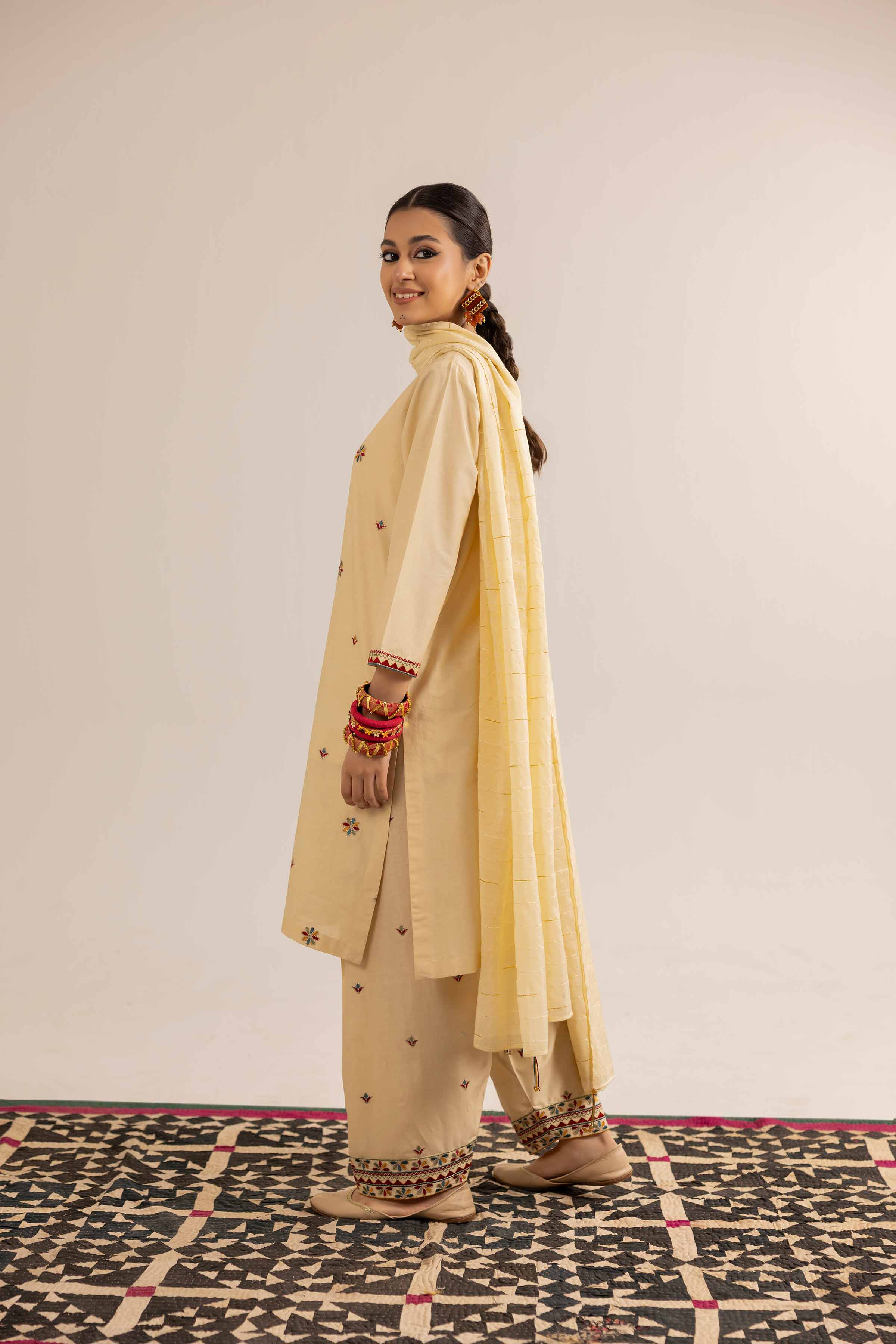 3 Piece - Embroidered Suit - PE25-146