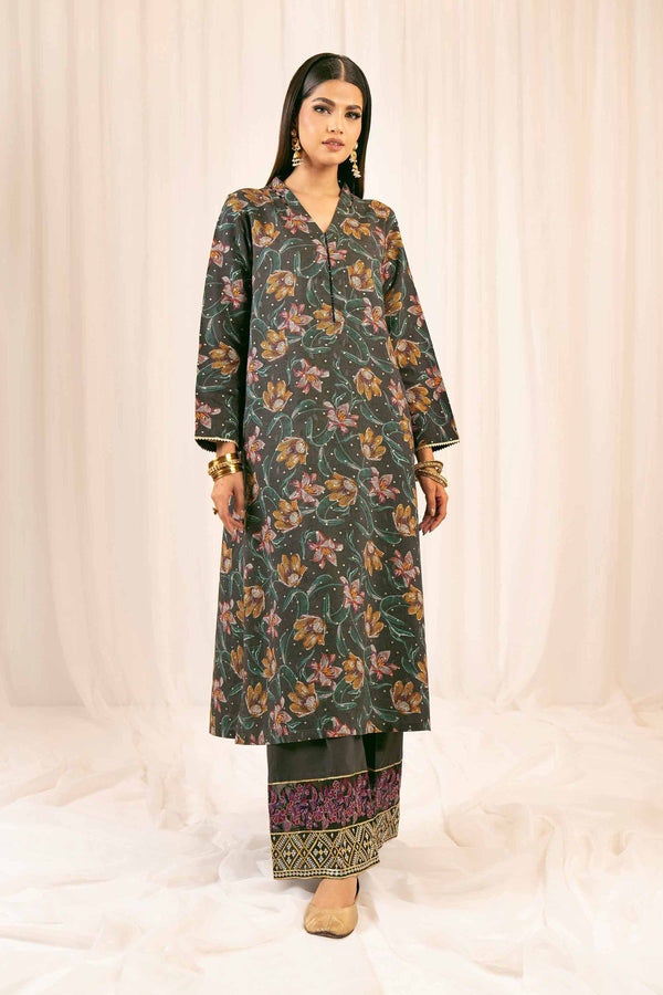 2 Piece - Printed Embroidered Suit - PFE25-15