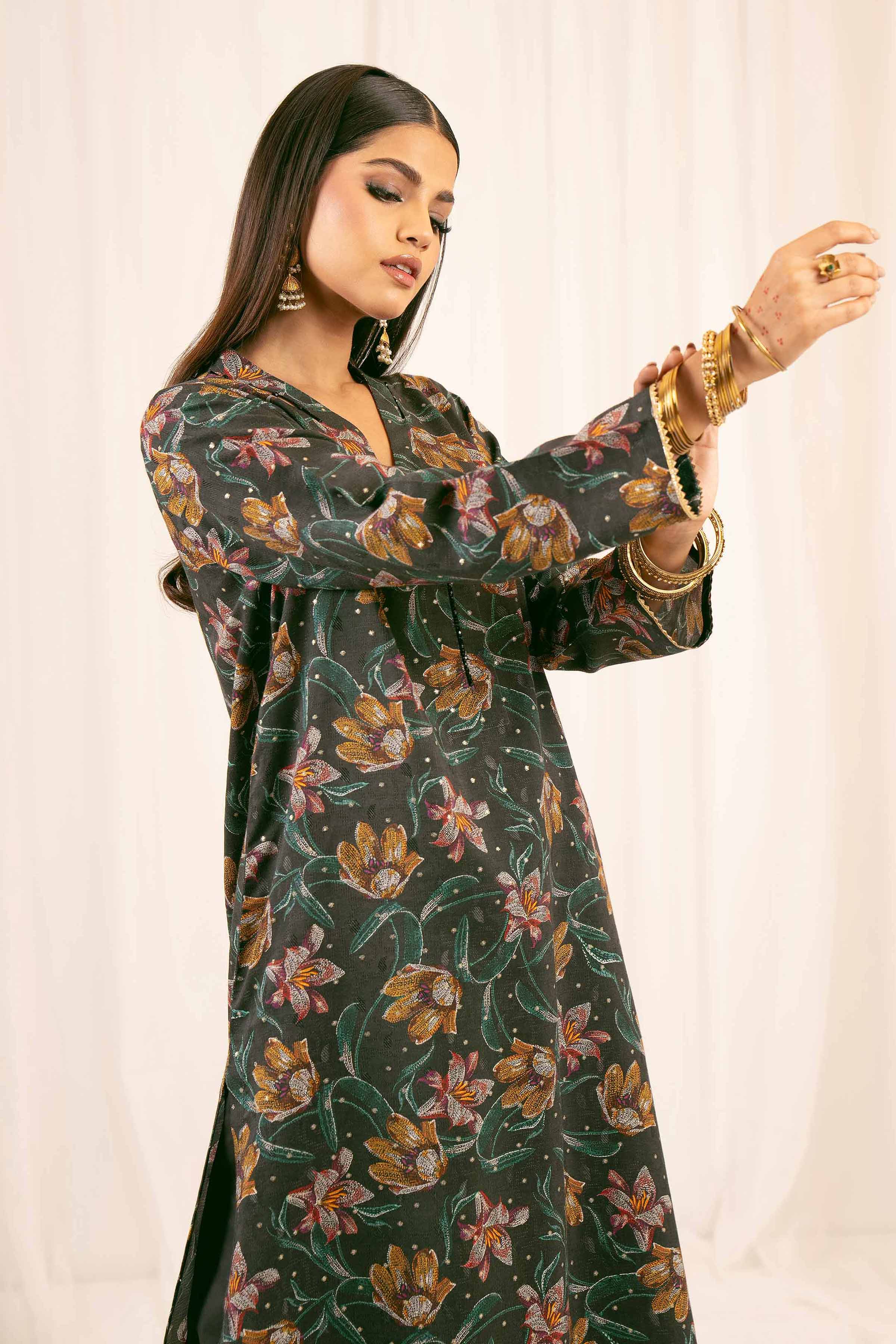 2 Piece - Printed Embroidered Suit - PFE25-15