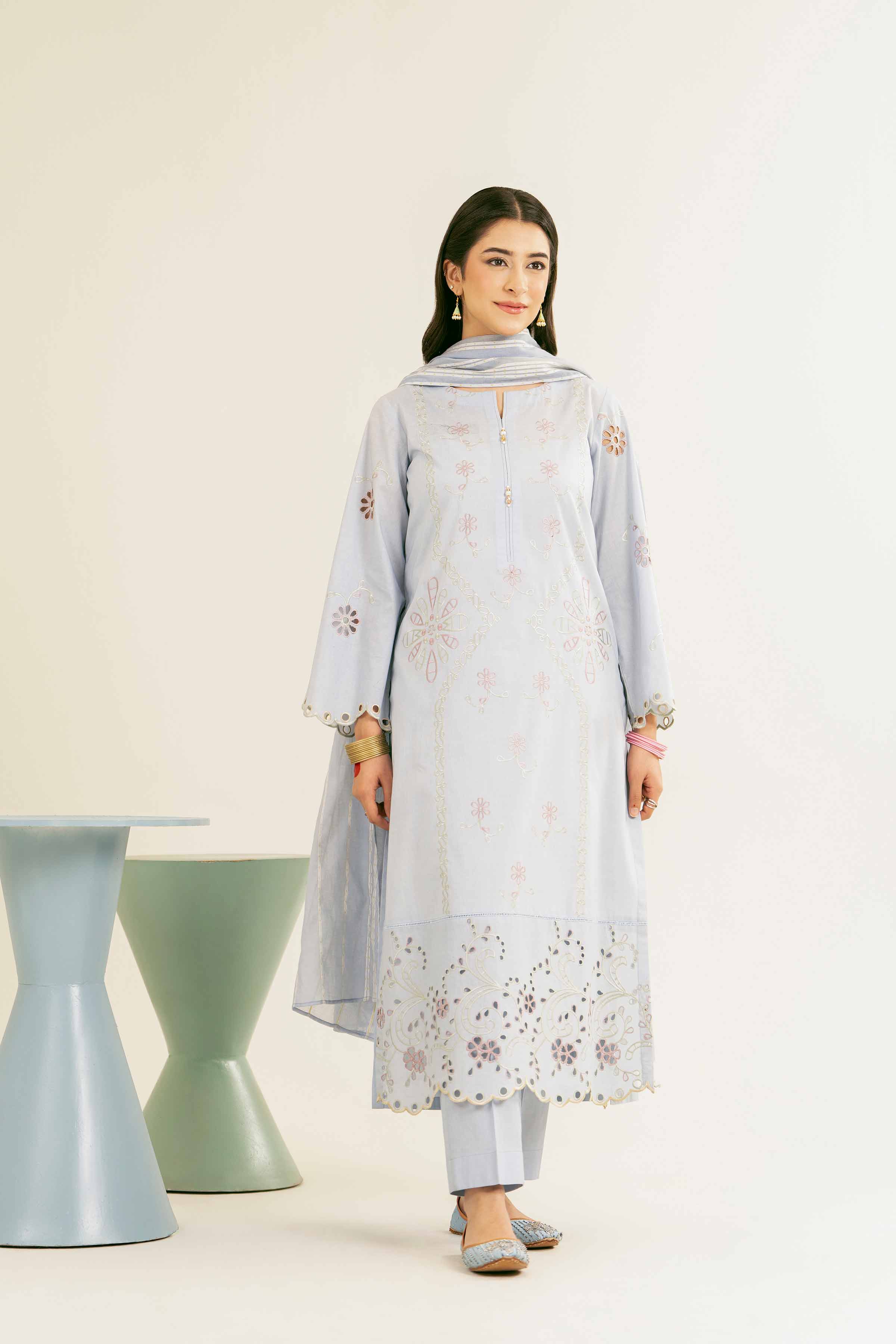 3 Piece - Embroidered Suit - PE25-166