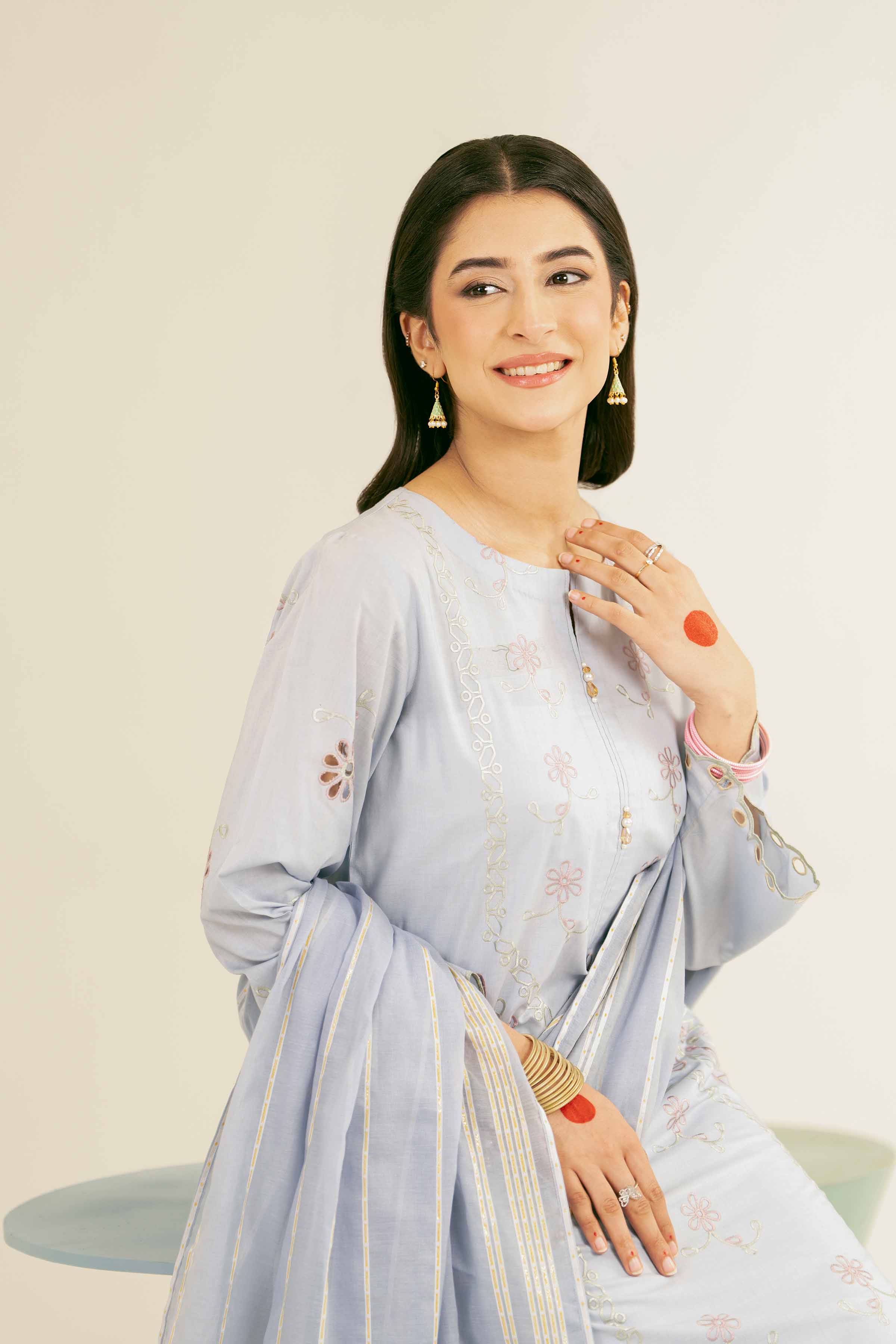 3 Piece - Embroidered Suit - PE25-166