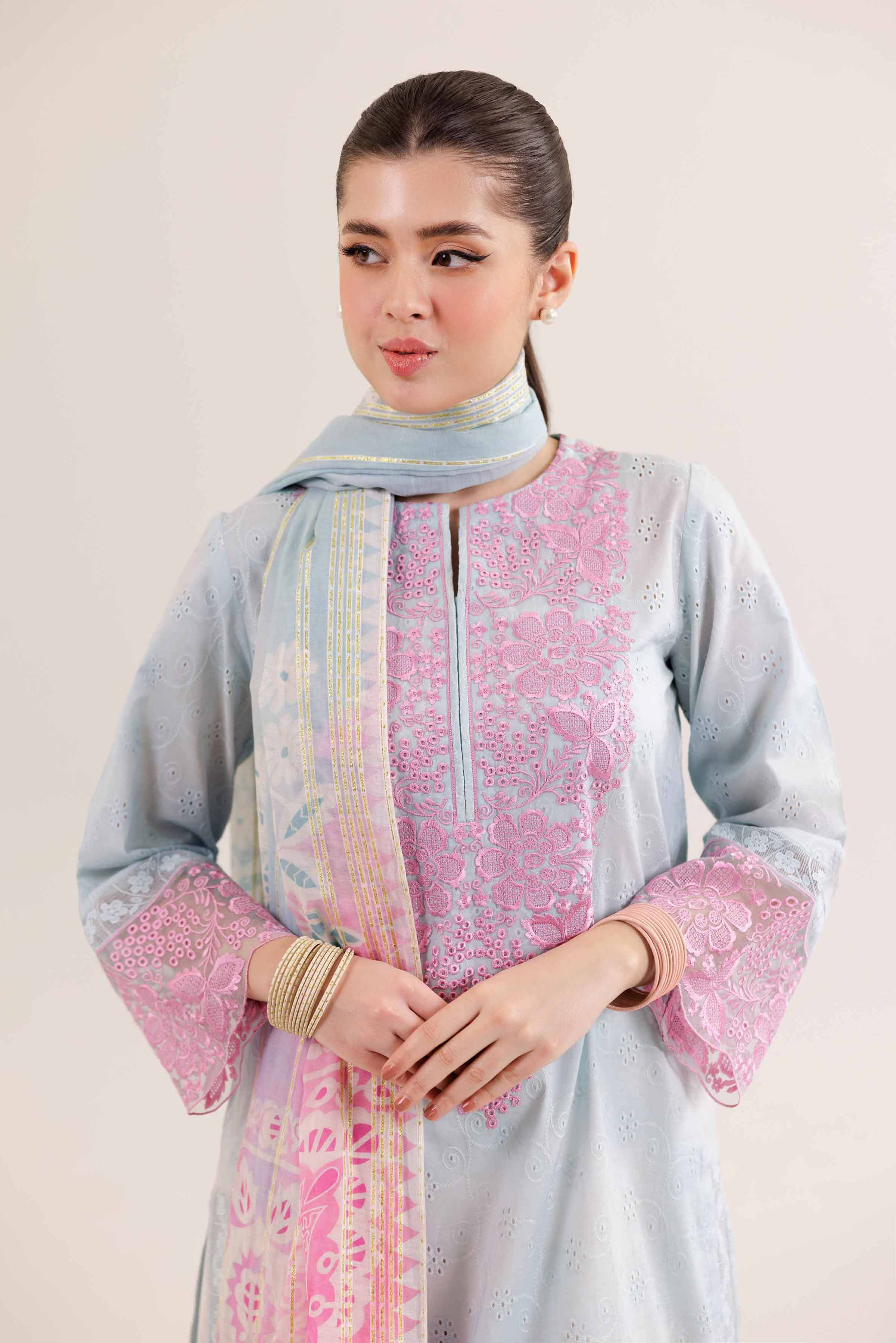 2 Piece - Printed Embroidered Suit - PE25-188
