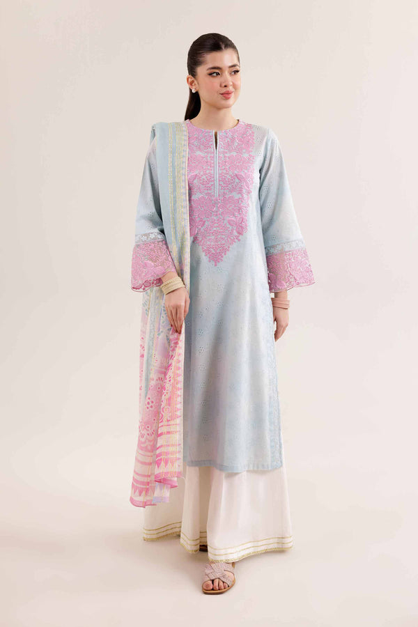 2 Piece - Printed Embroidered Suit - PE25-188