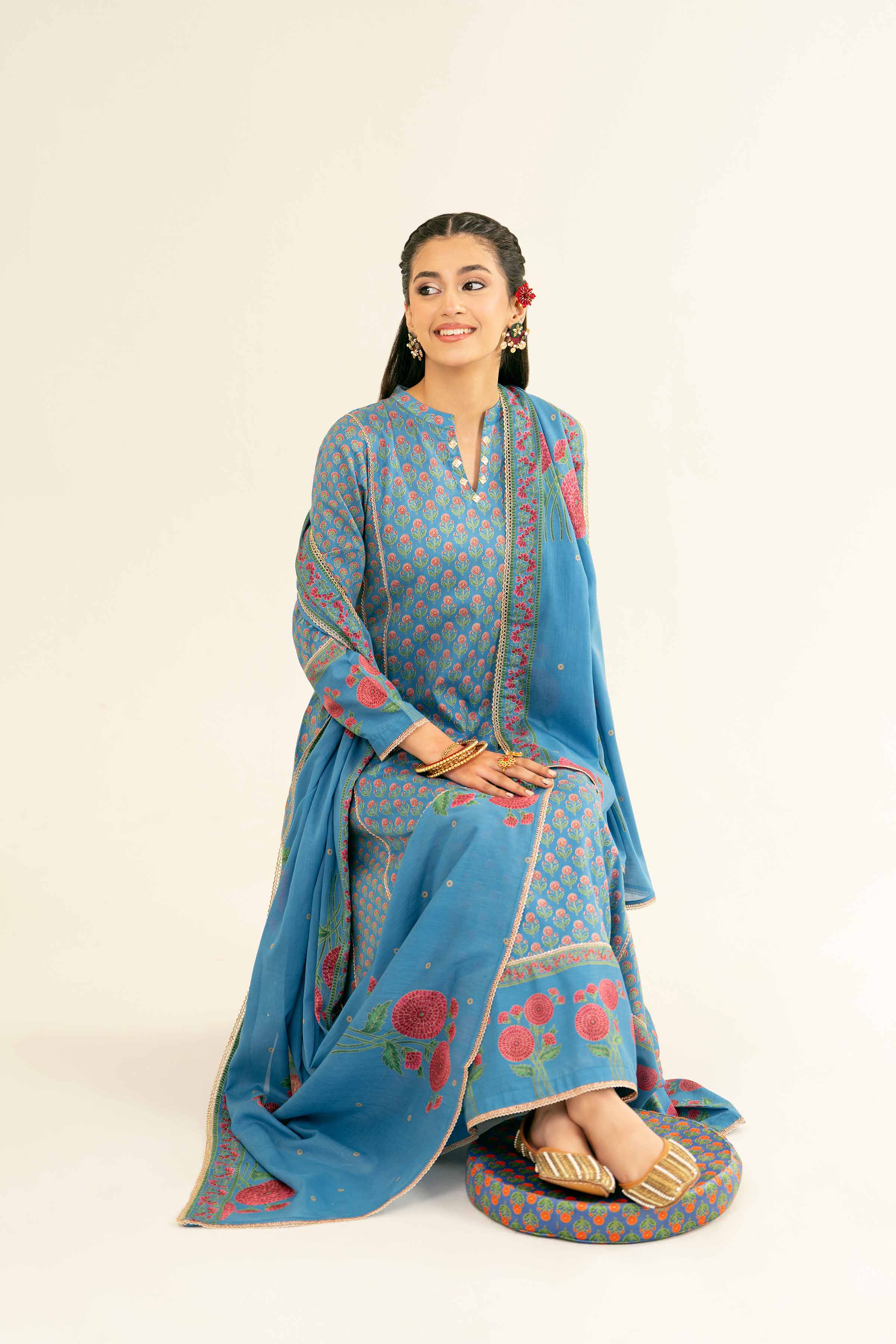 3 Piece - Printed Suit - PE25-208