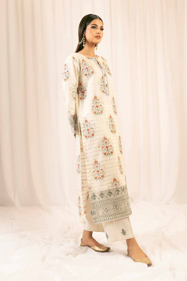 2 Piece - Printed Embroidered Suit - PFE25-24