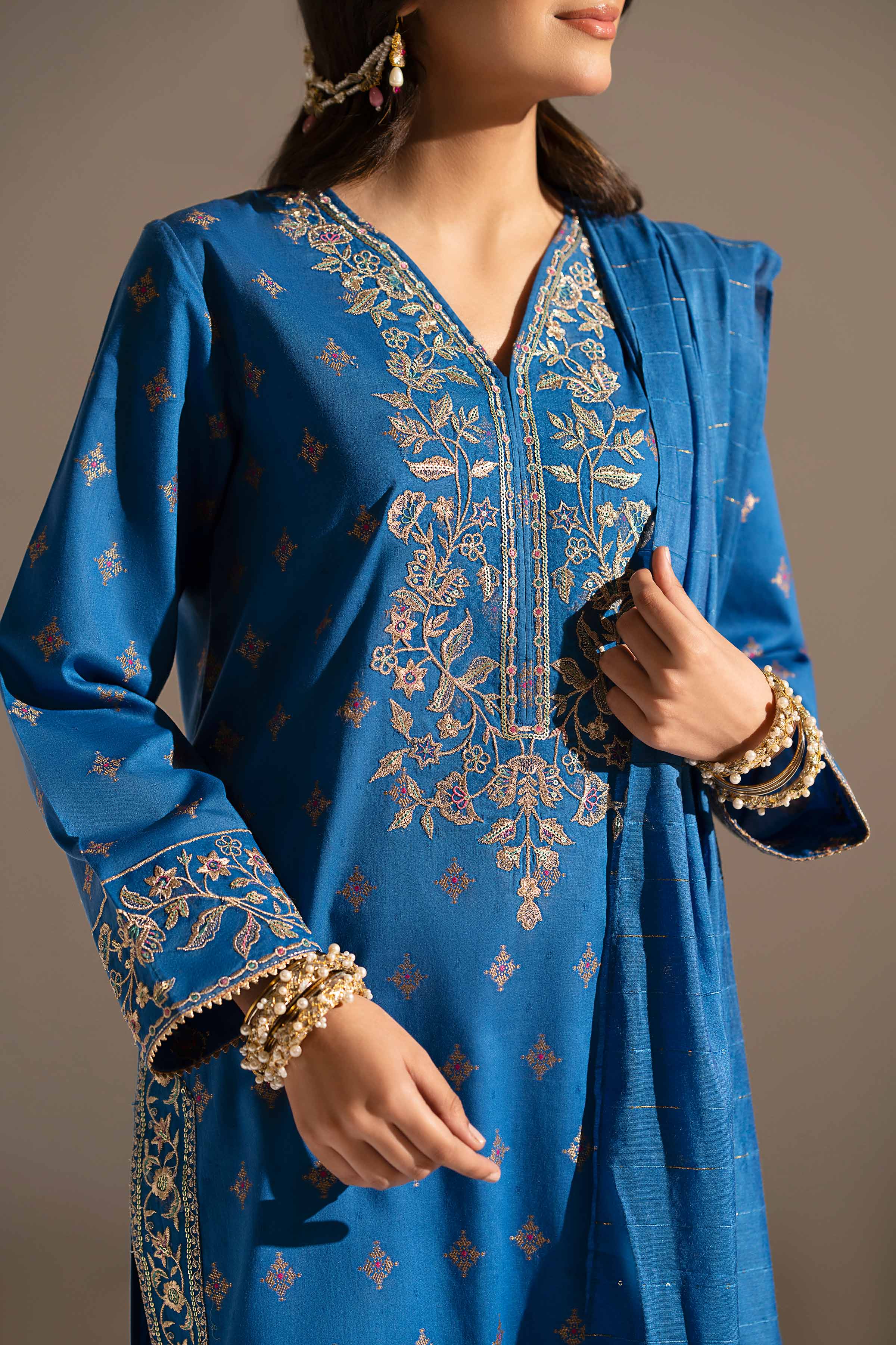 3 Piece - Embroidered Suit - PE25-241