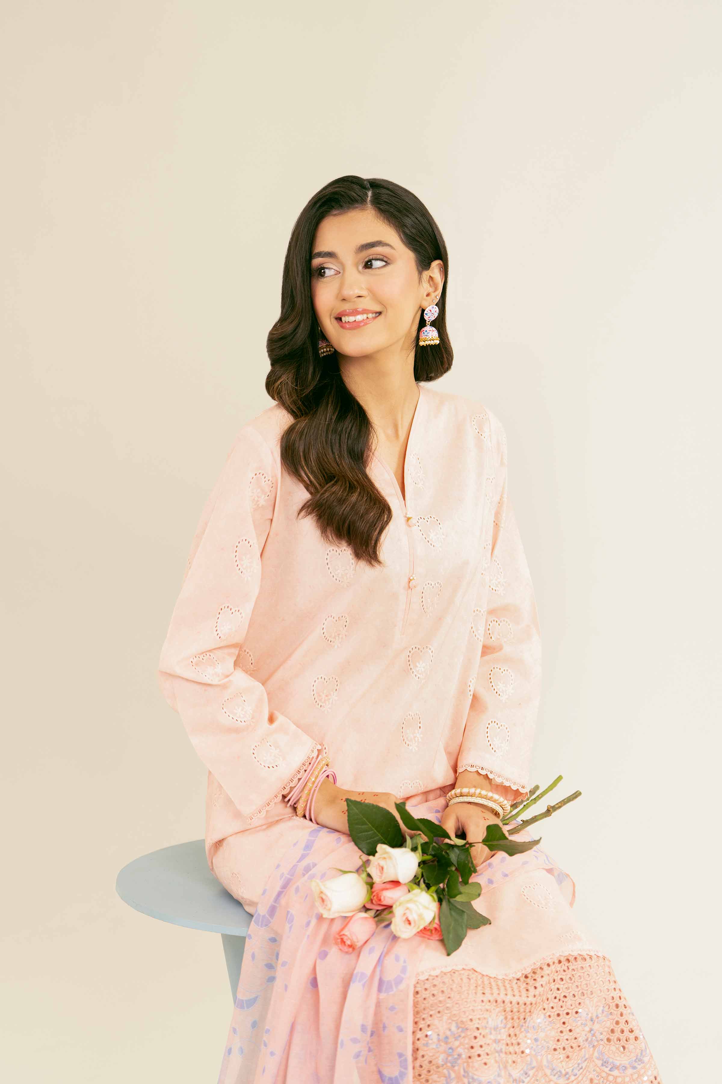 3 Piece - Printed Embroidered Suit - PE25-252