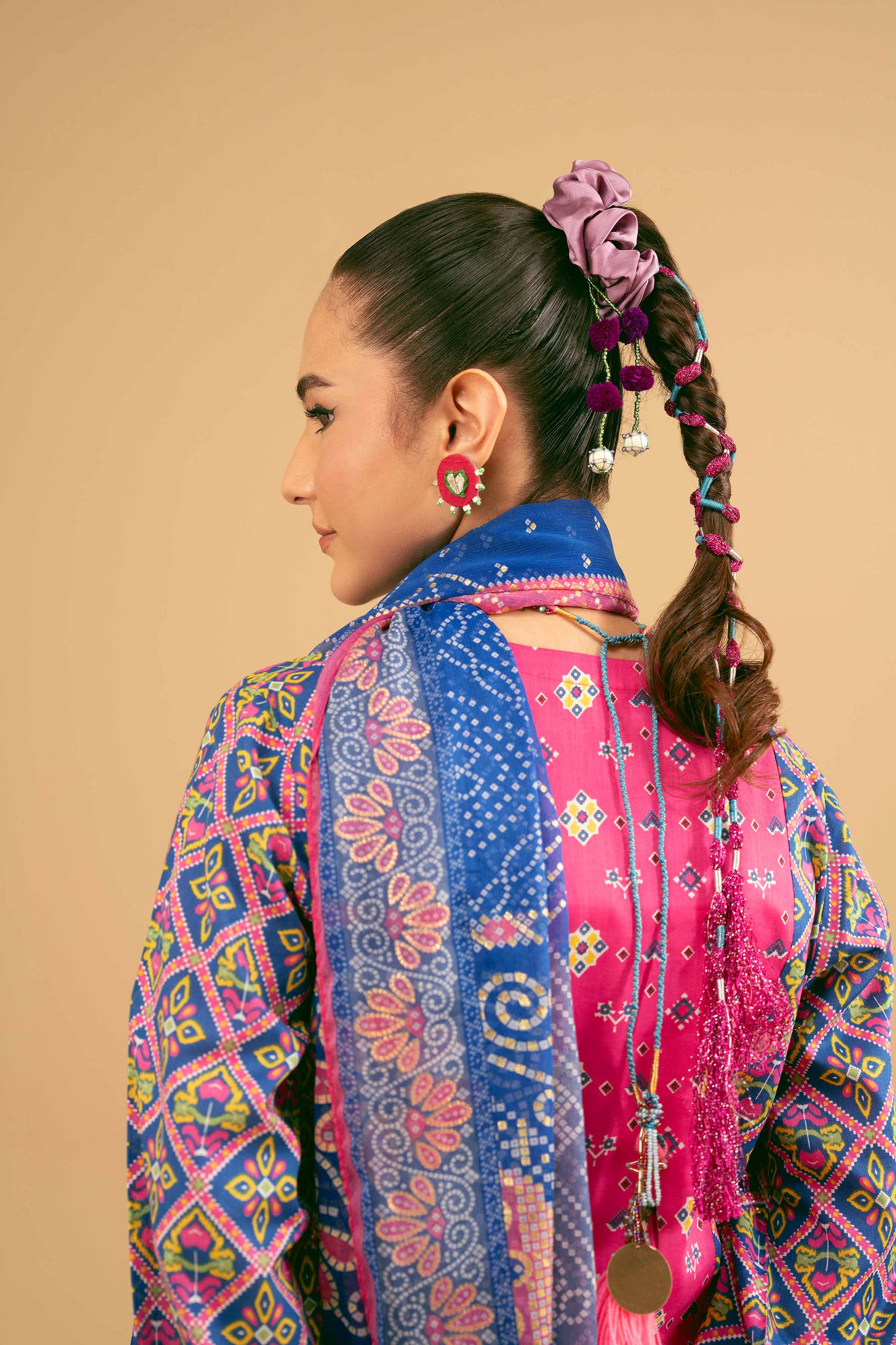 3 Piece - Printed Embroidered Suit - PE25-280