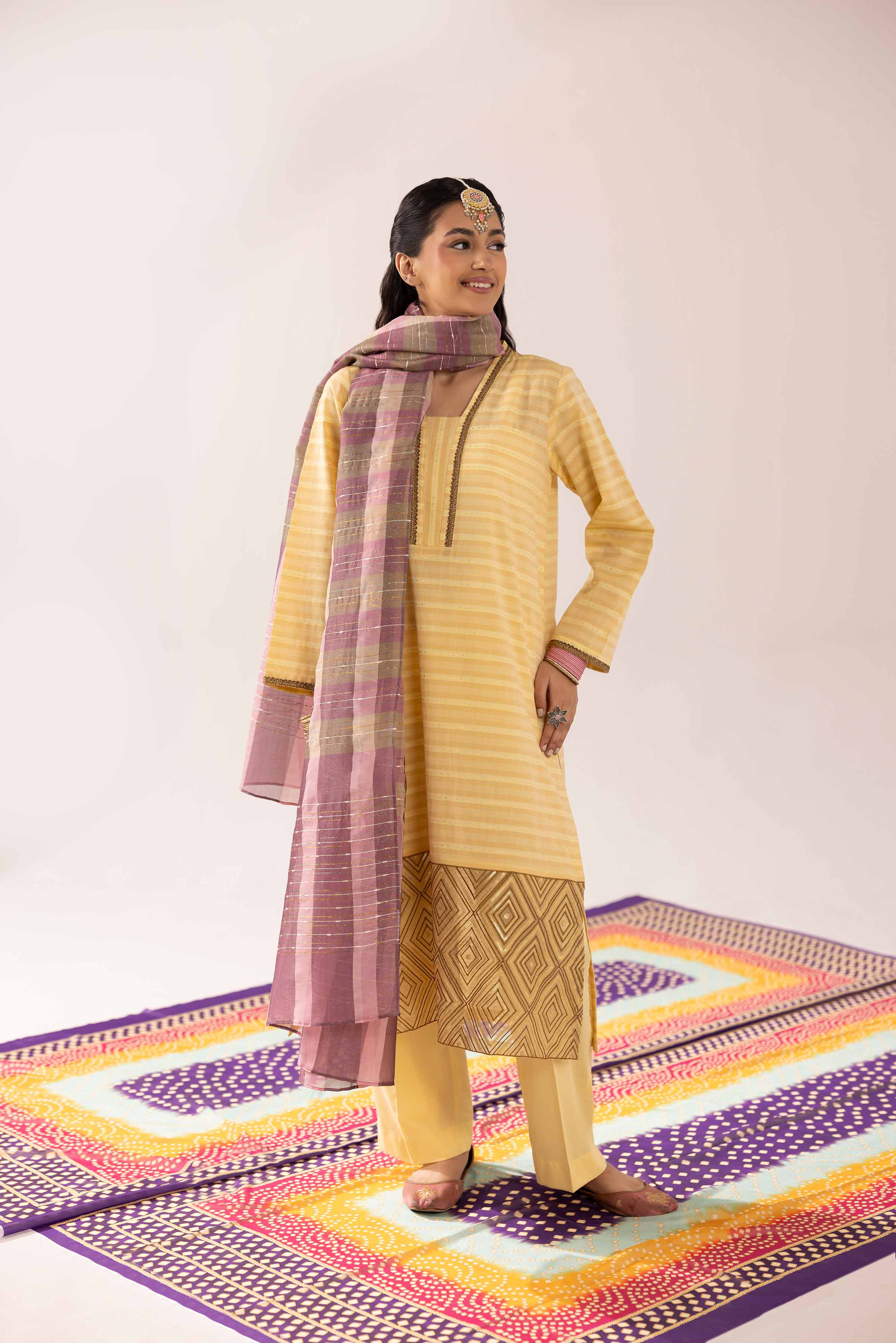 3 Piece - Embroidered Suit - PE25-317