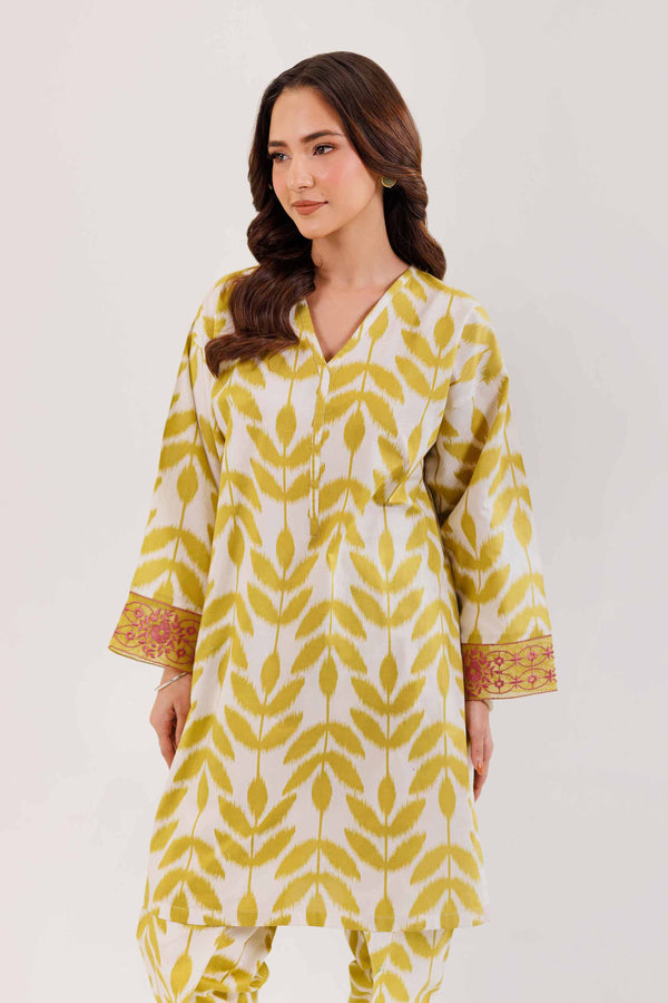 2 Piece - Printed Embroidered Suit - PE25-326
