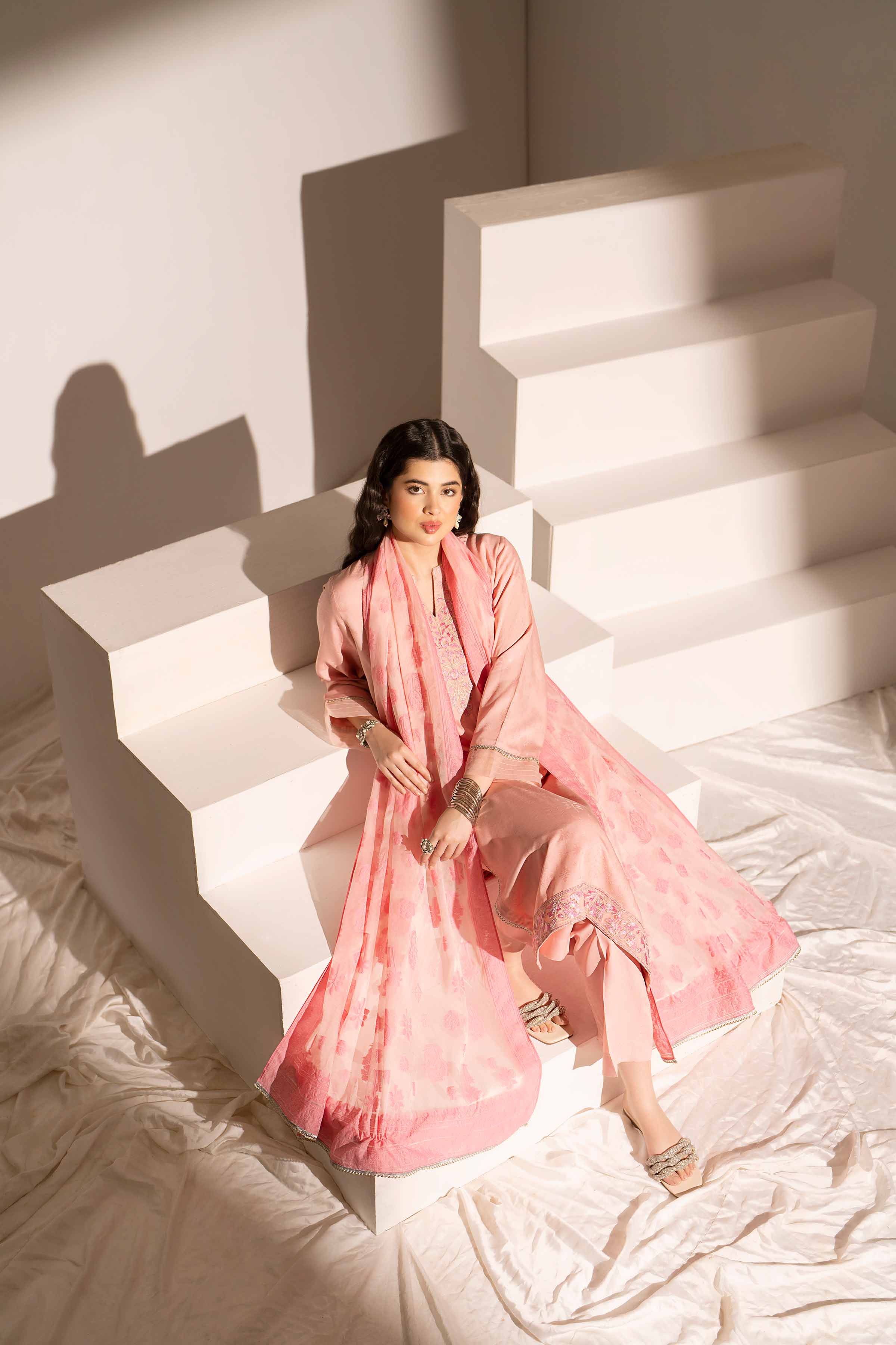 3 Piece - Embroidered Suit - PE25-342