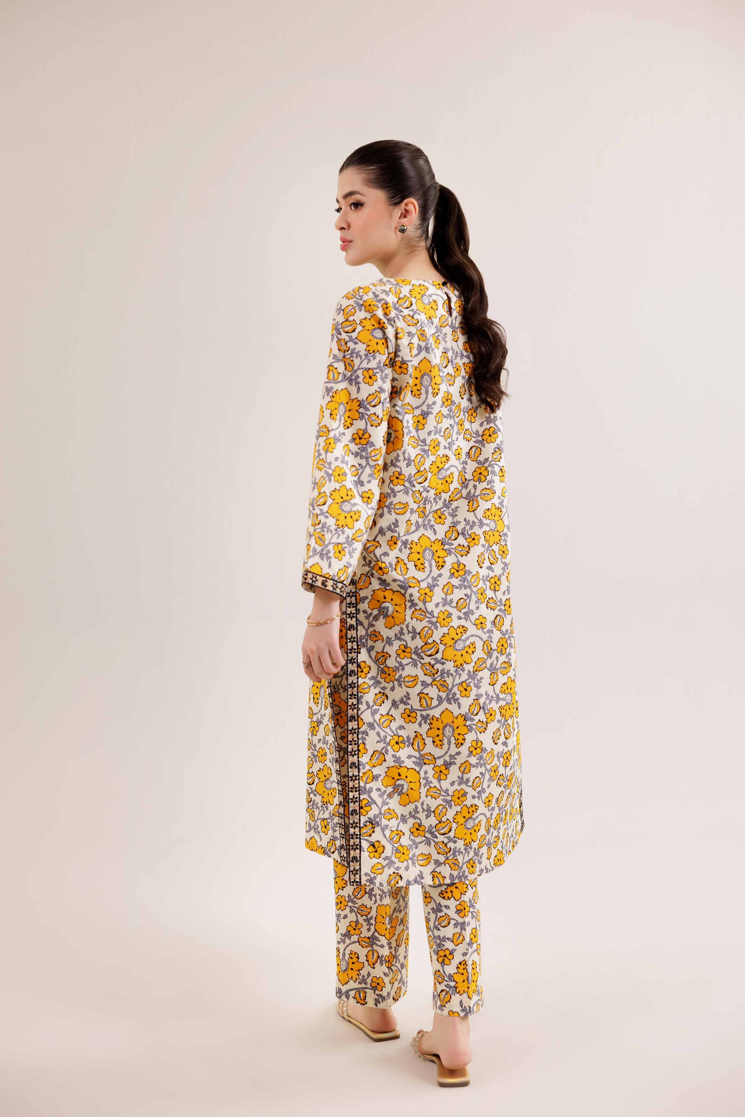 2 Piece - Printed Embroidered Suit - PE25-352