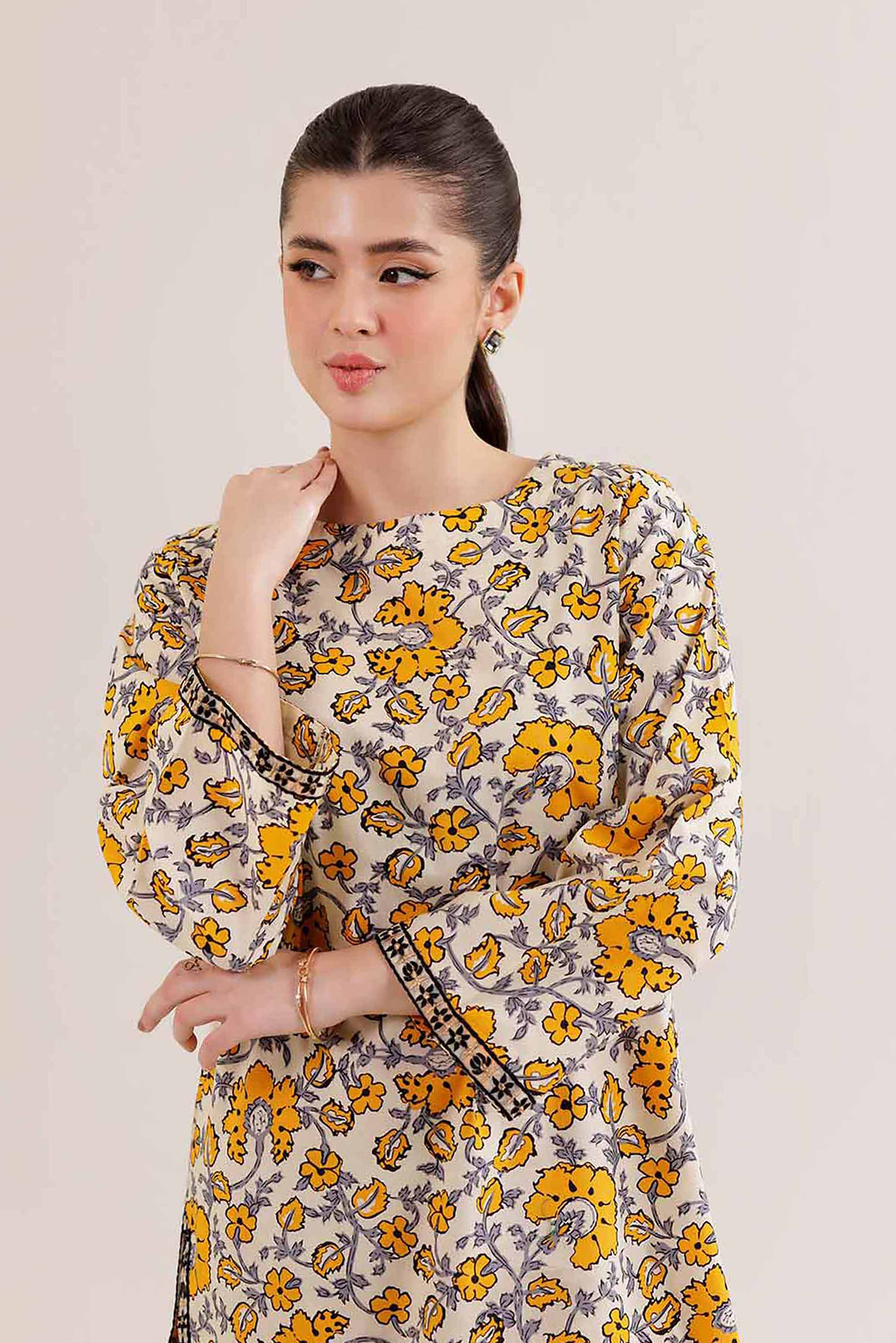 2 Piece - Printed Embroidered Suit - PE25-352