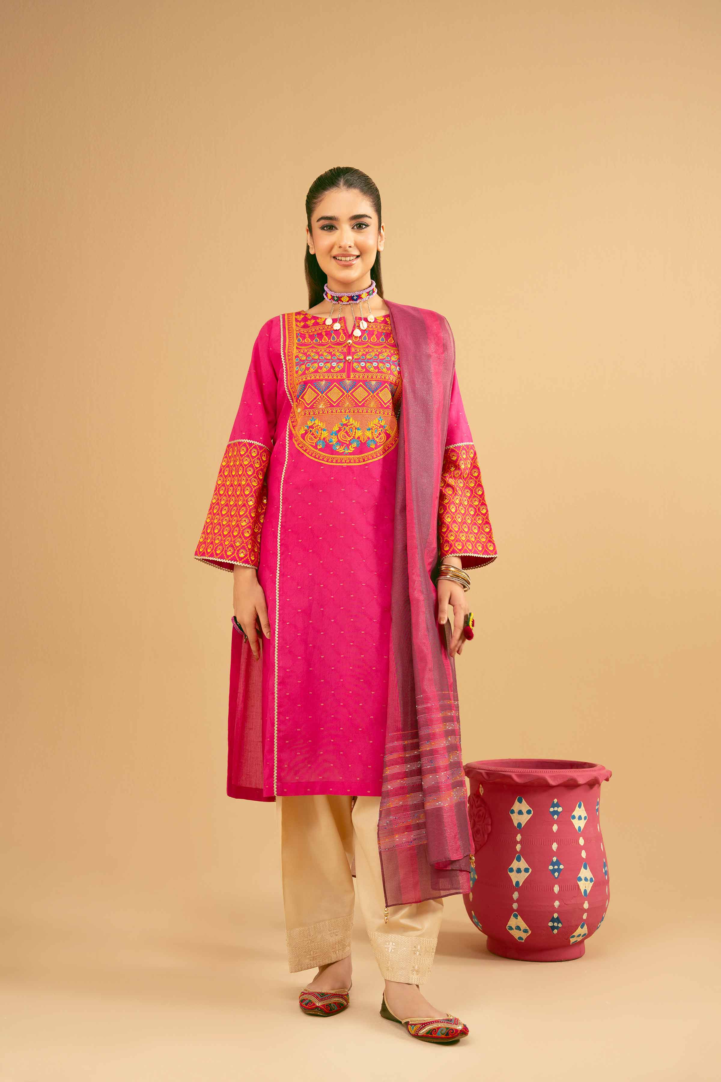 2 Piece - Embroidered Suit - PE25-361