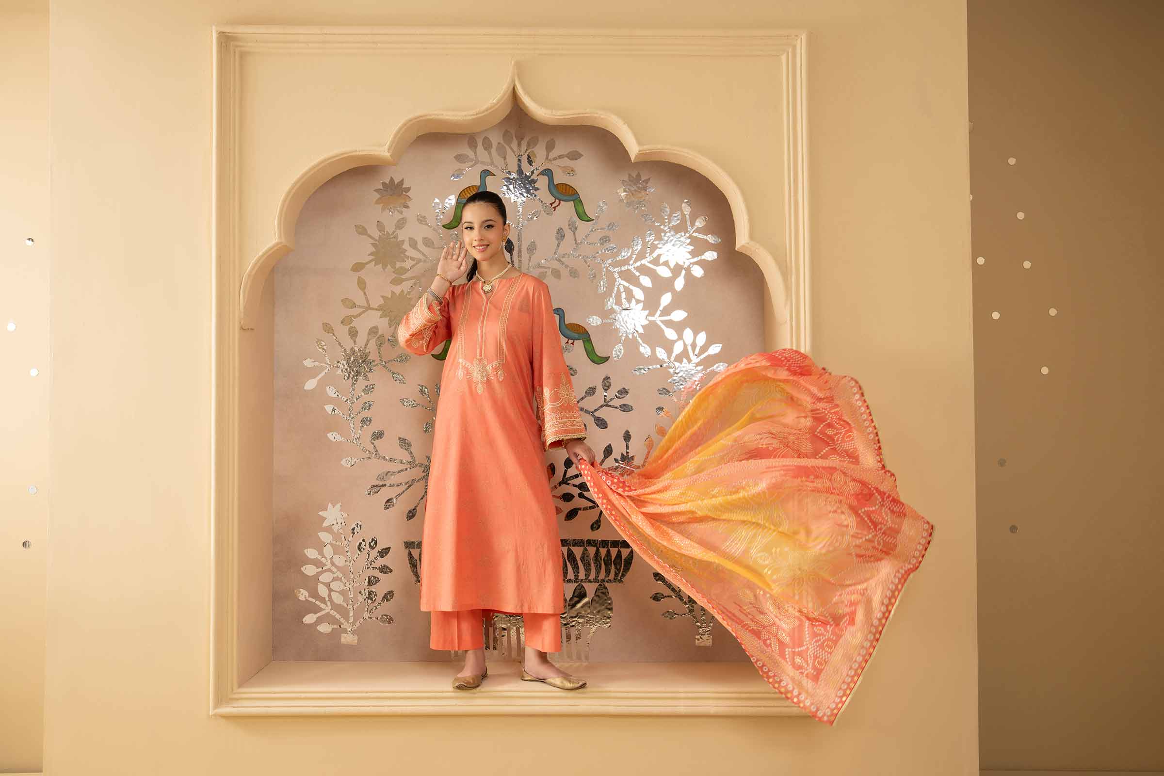 3 Piece - Printed Embroidered Suit - PE25-418 for Women - Pret Collection | Nishat | Shop Online