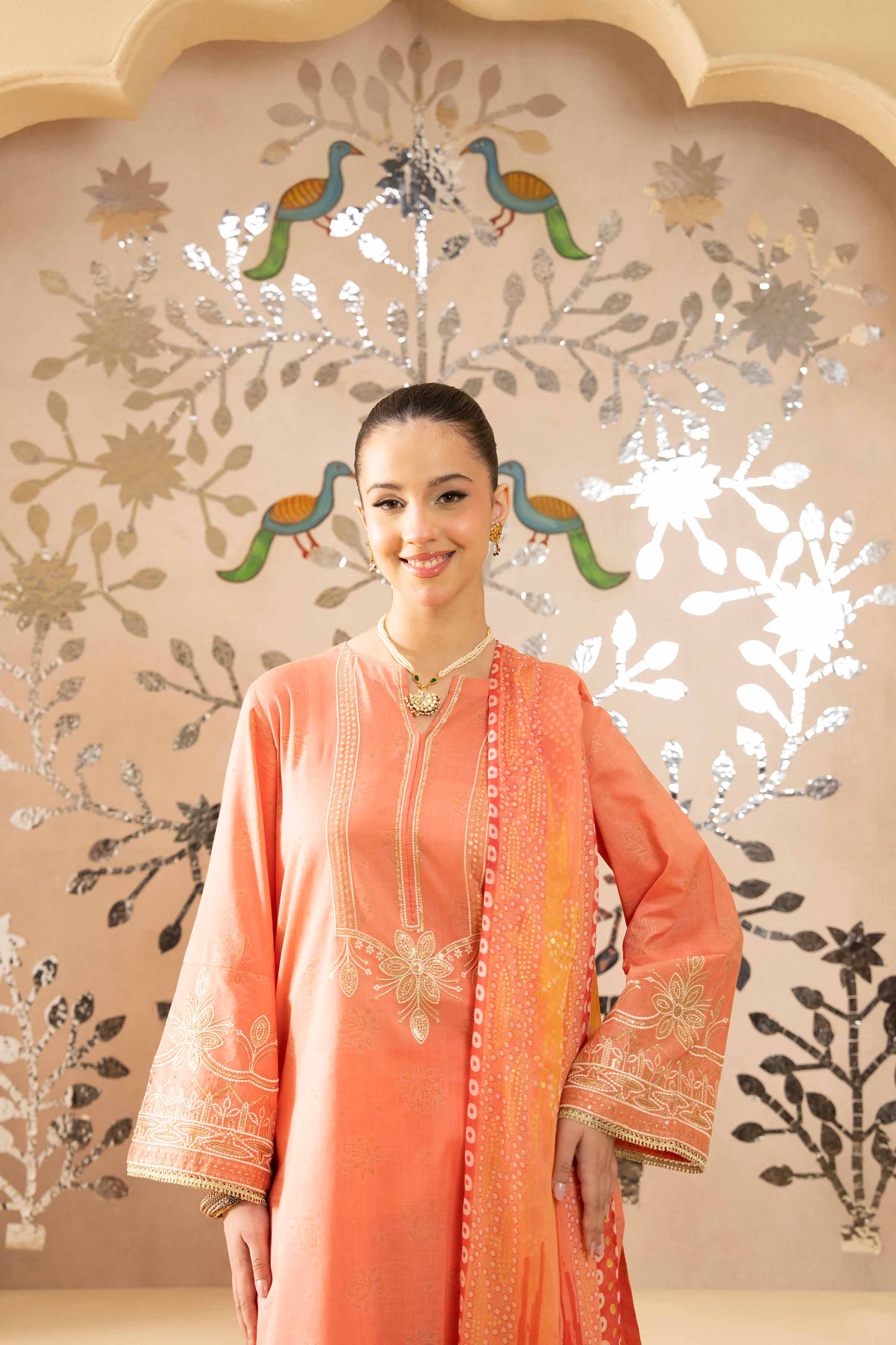 3 Piece - Printed Embroidered Suit - PE25-418 for Women - Pret Collection | Nishat | Shop Online