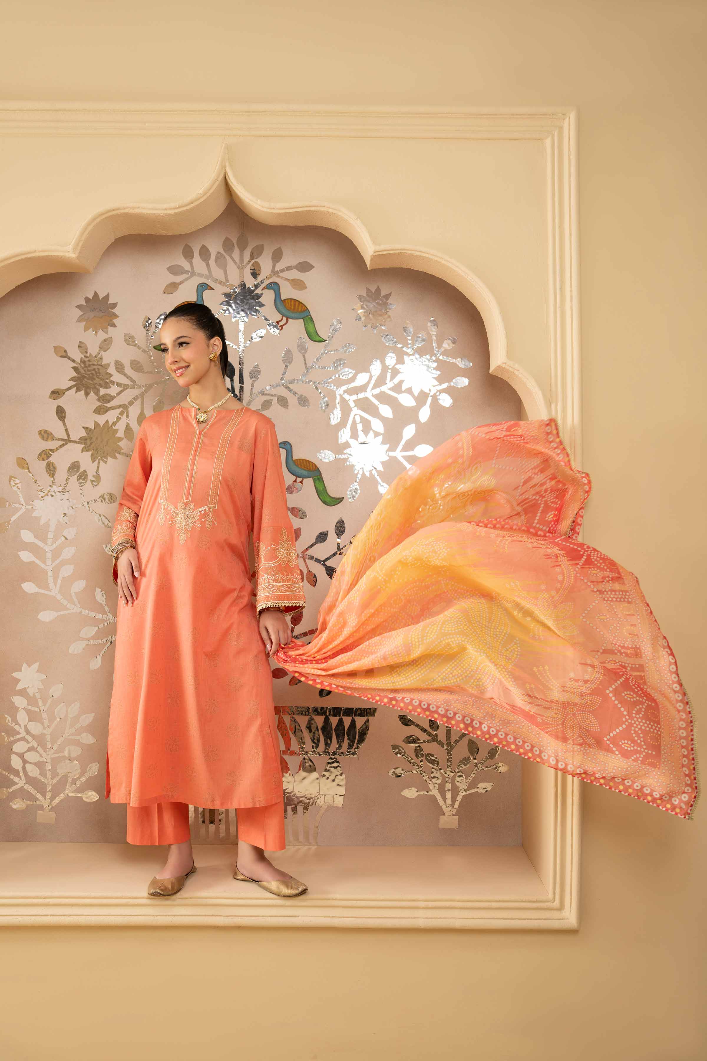 3 Piece - Printed Embroidered Suit - PE25-418 for Women - Pret Collection | Nishat | Shop Online