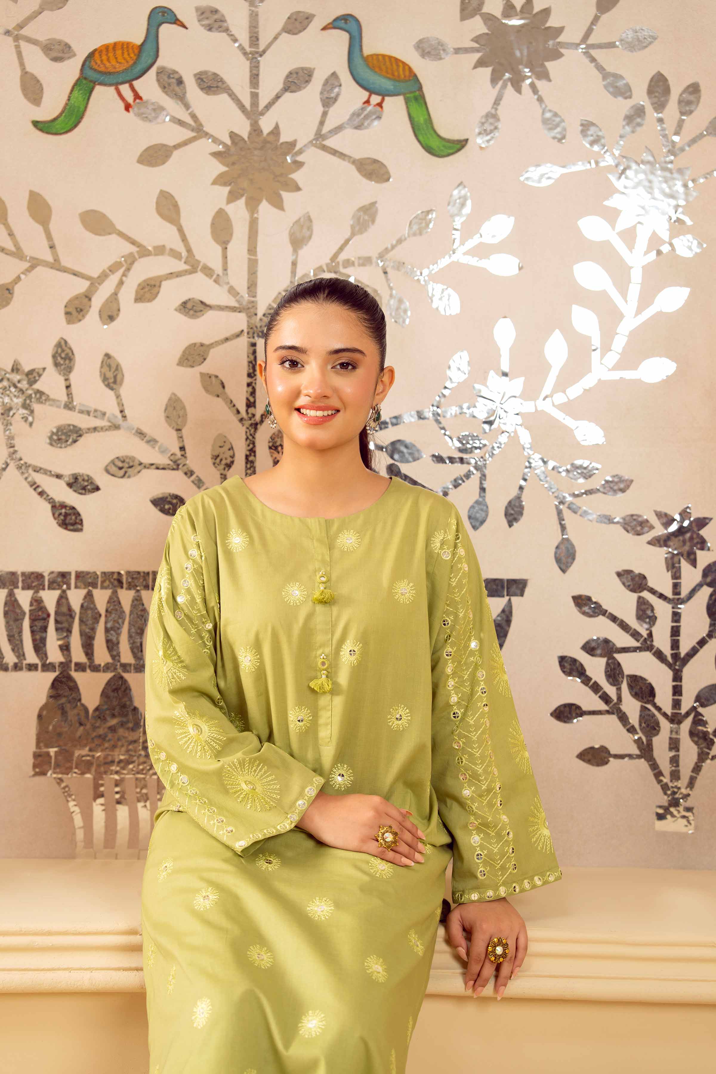 2 Piece - Embroidered Suit - PE25-430