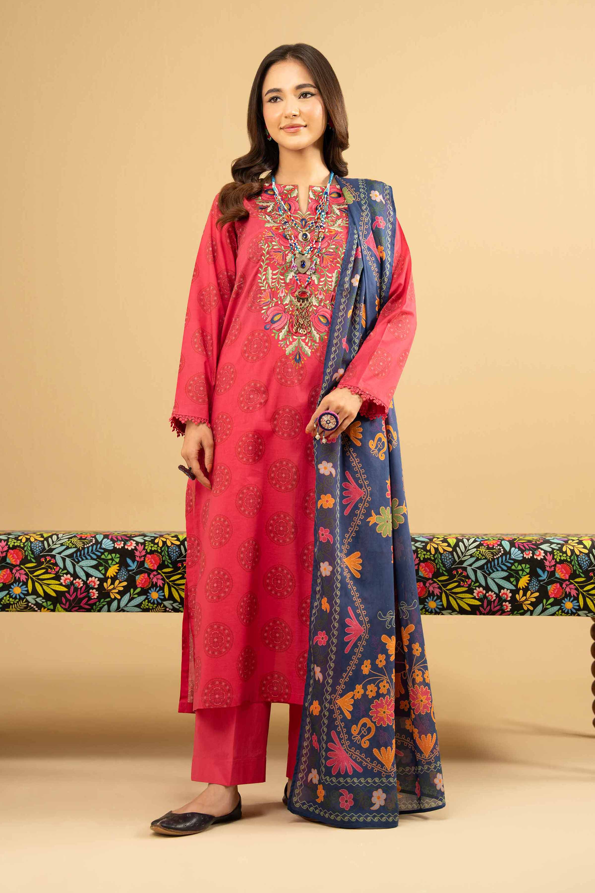 3 Piece - Printed Embroidered Suit - PE25-445 for Women - Pret Collection | Nishat | Shop Online