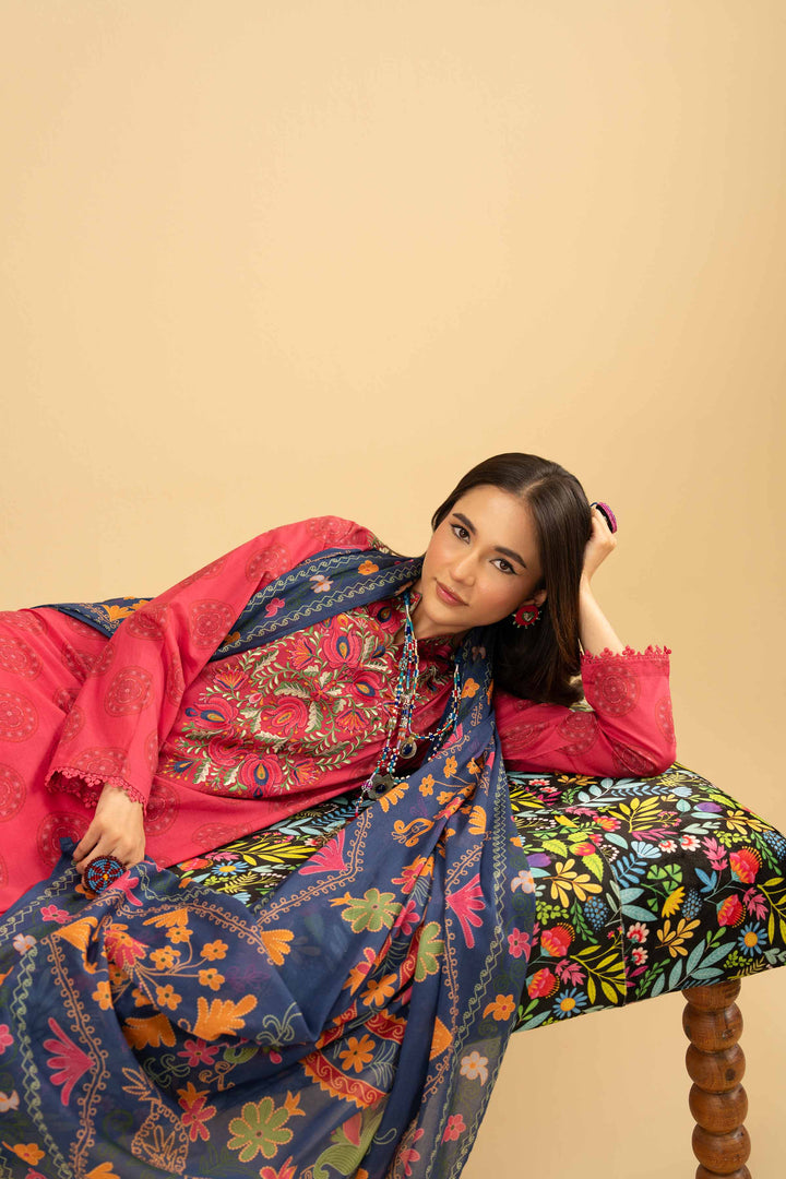 3 Piece - Printed Embroidered Suit - PE25-445 for Women - Pret Collection | Nishat | Shop Online