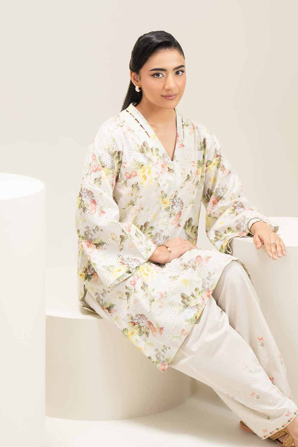 2 Piece - Printed Embroidered Suit - PE25-450