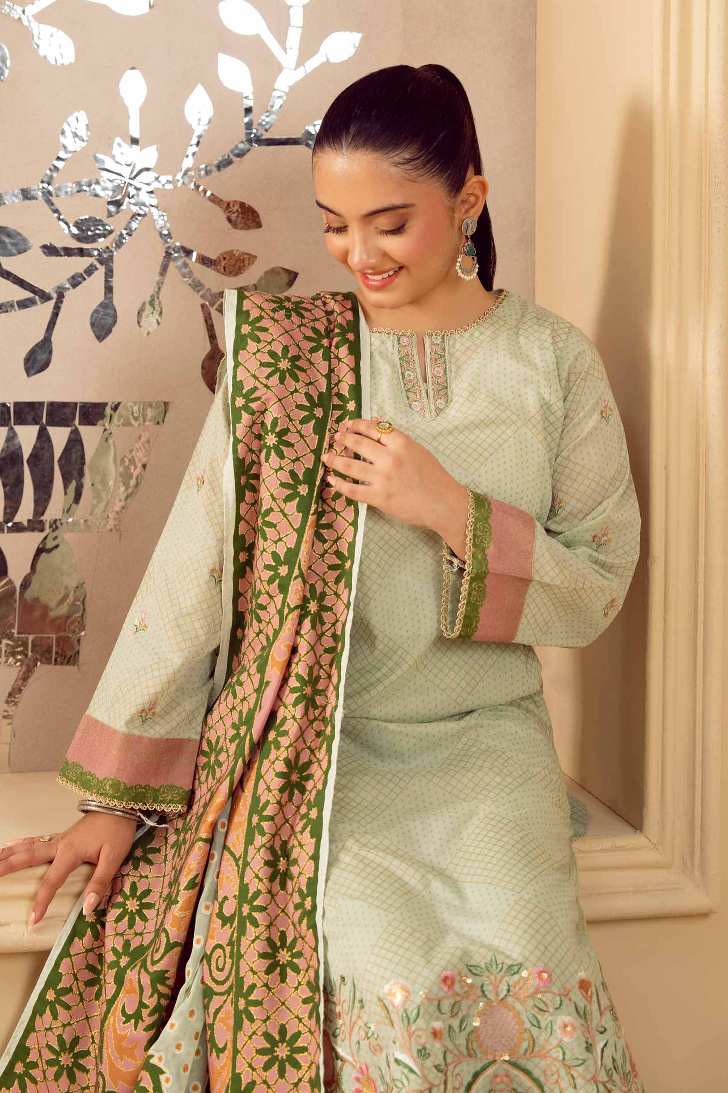 3 Piece - Printed Embroidered Suit - PE25-459 for Women - Pret Collection | Nishat | Shop Online