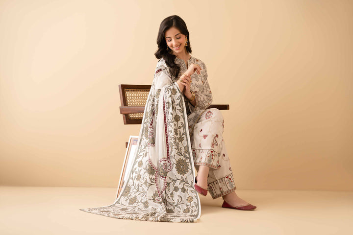 3 Piece - Printed Embroidered Suit - PE25-467 for Women - Pret Collection | Nishat | Shop Online