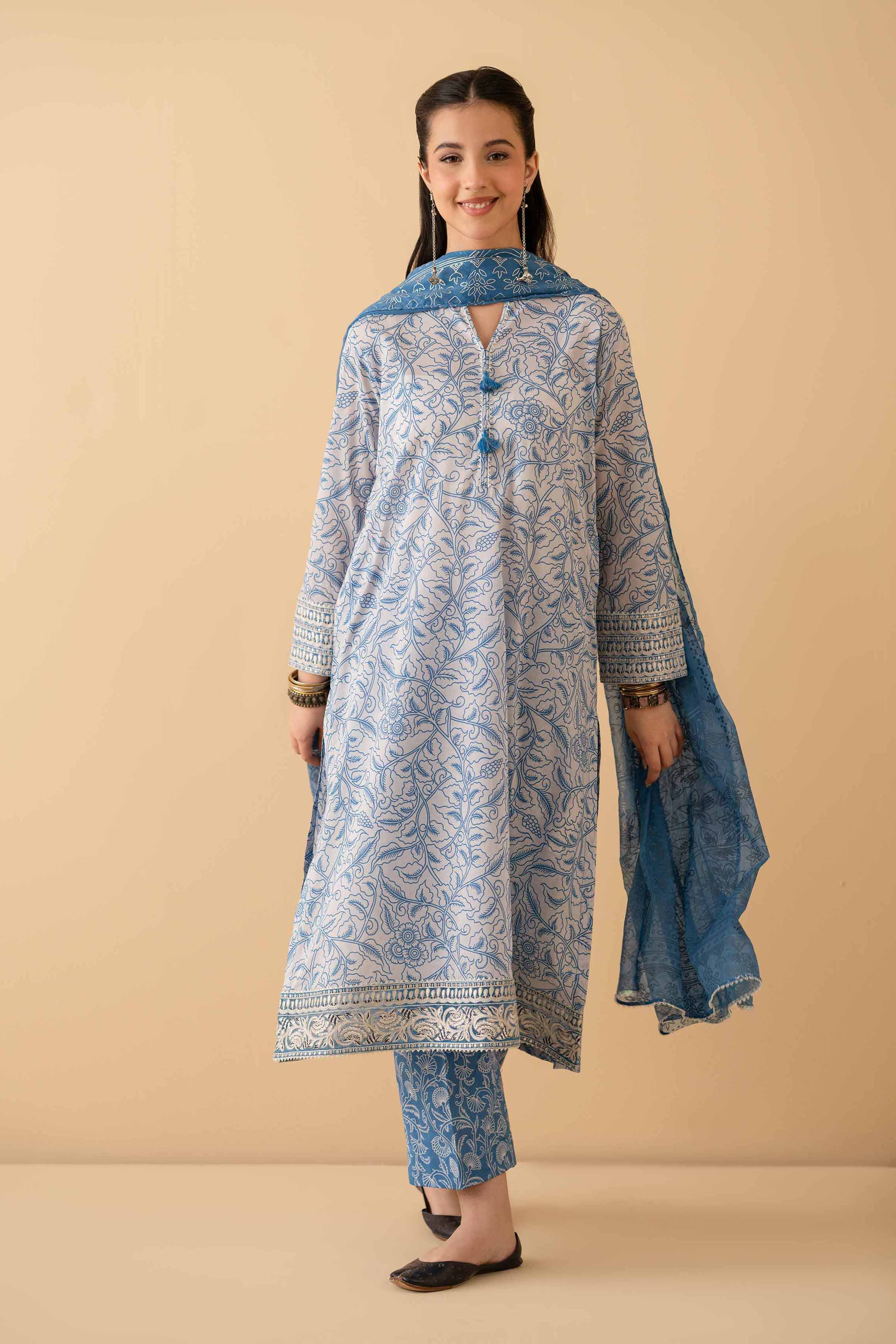 3 Piece - Printed Embroidered Suit - PE25-480 for Women - Pret Collection | Nishat | Shop Online