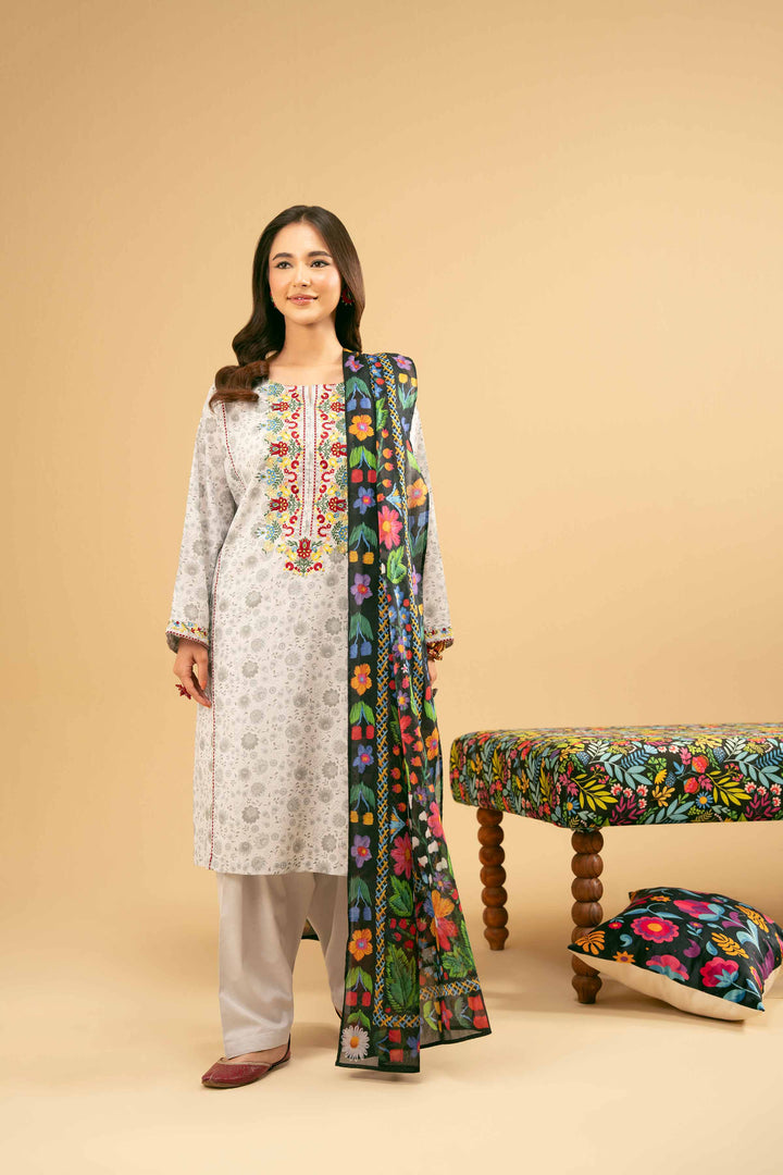 3 Piece - Printed Embroidered Suit - PE25-485 for Women - Pret Collection | Nishat | Shop Online