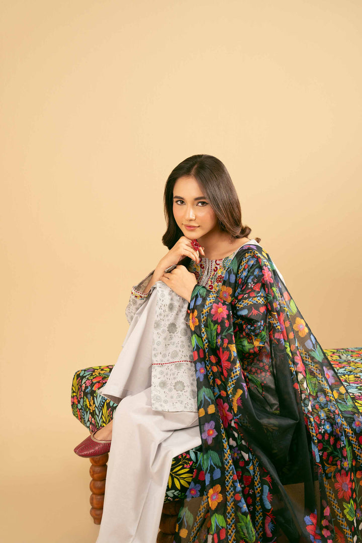 3 Piece - Printed Embroidered Suit - PE25-485 for Women - Pret Collection | Nishat | Shop Online