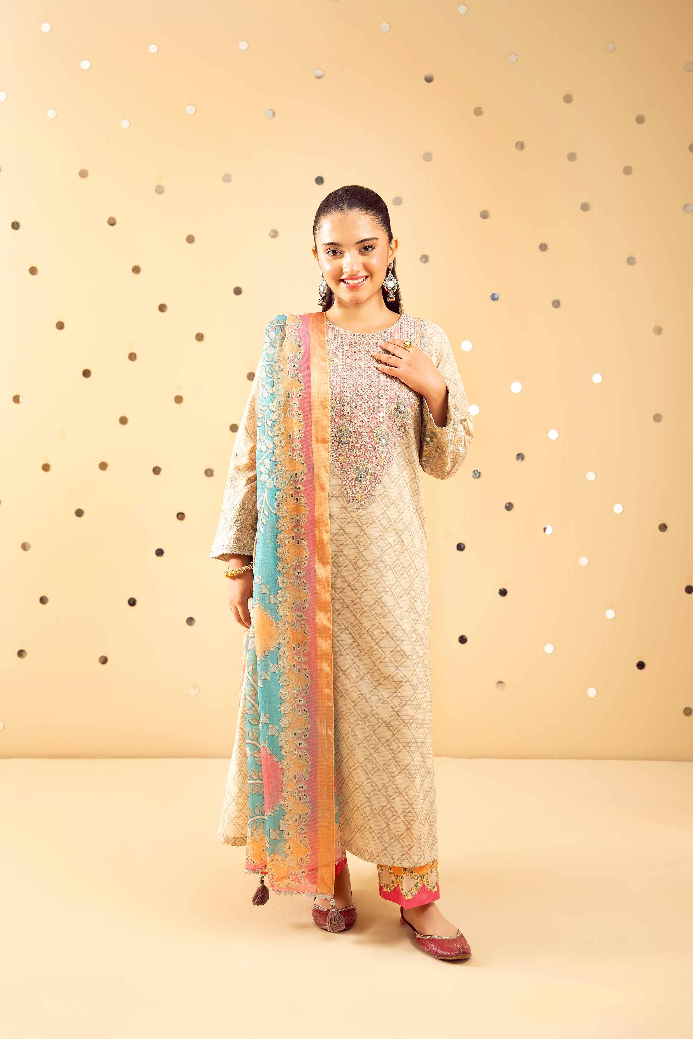 3 Piece - Printed Embroidered Suit - PE25-489 for Women - Pret Collection | Nishat | Shop Online