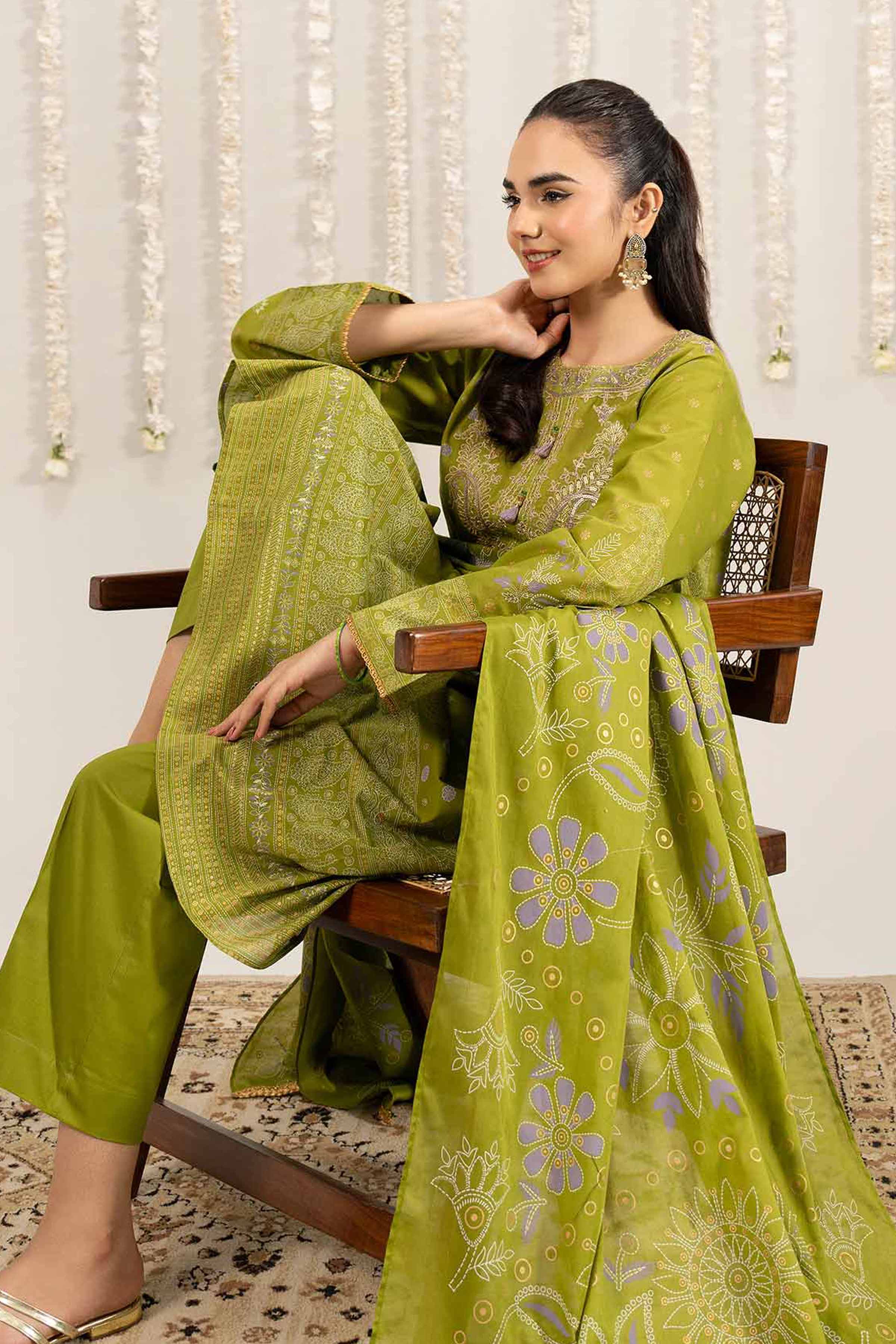 3 Piece - Printed Embroidered Suit - PE25-494 for Women - Pret Collection | Nishat | Shop Online