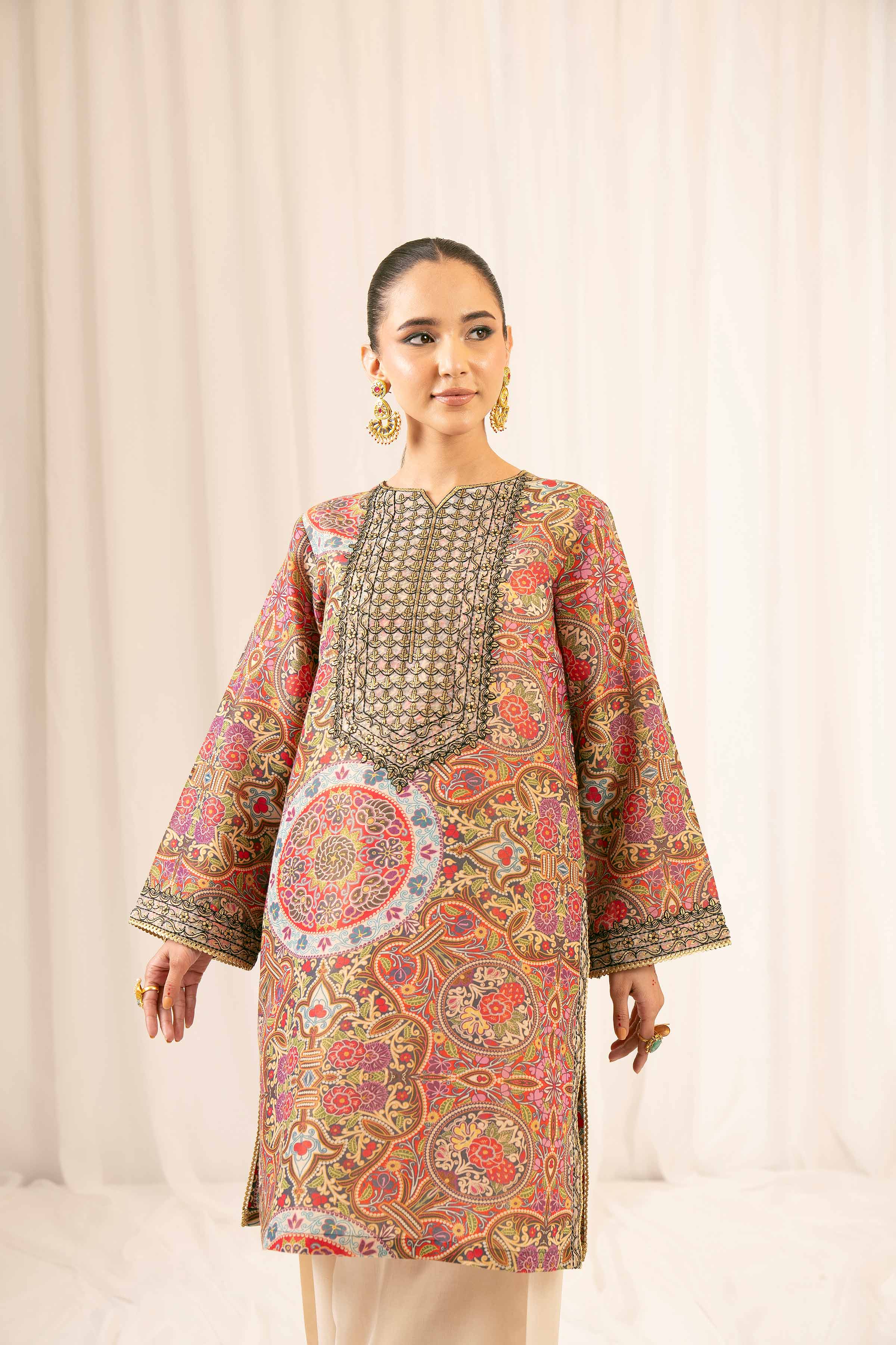 2 Piece - Printed Embroidered Suit - PFE25-05