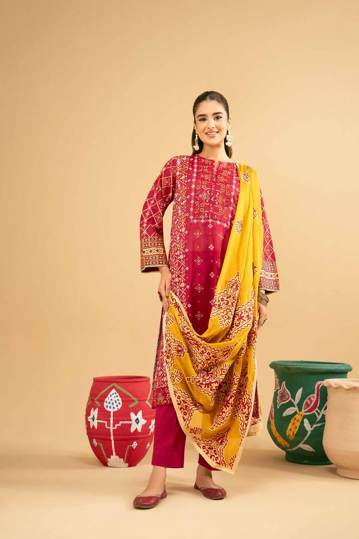 3 Piece - Printed Embroidered Suit - PE25-504 for Women - Pret Collection | Nishat | Shop Online