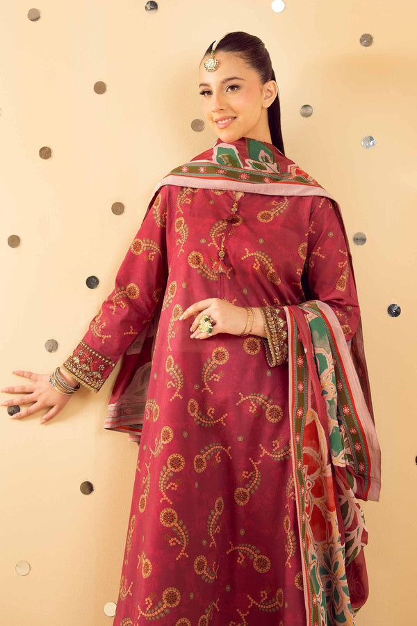 3 Piece - Printed Embroidered Suit - PE25-520 for Women - Pret Collection | Nishat | Shop Online
