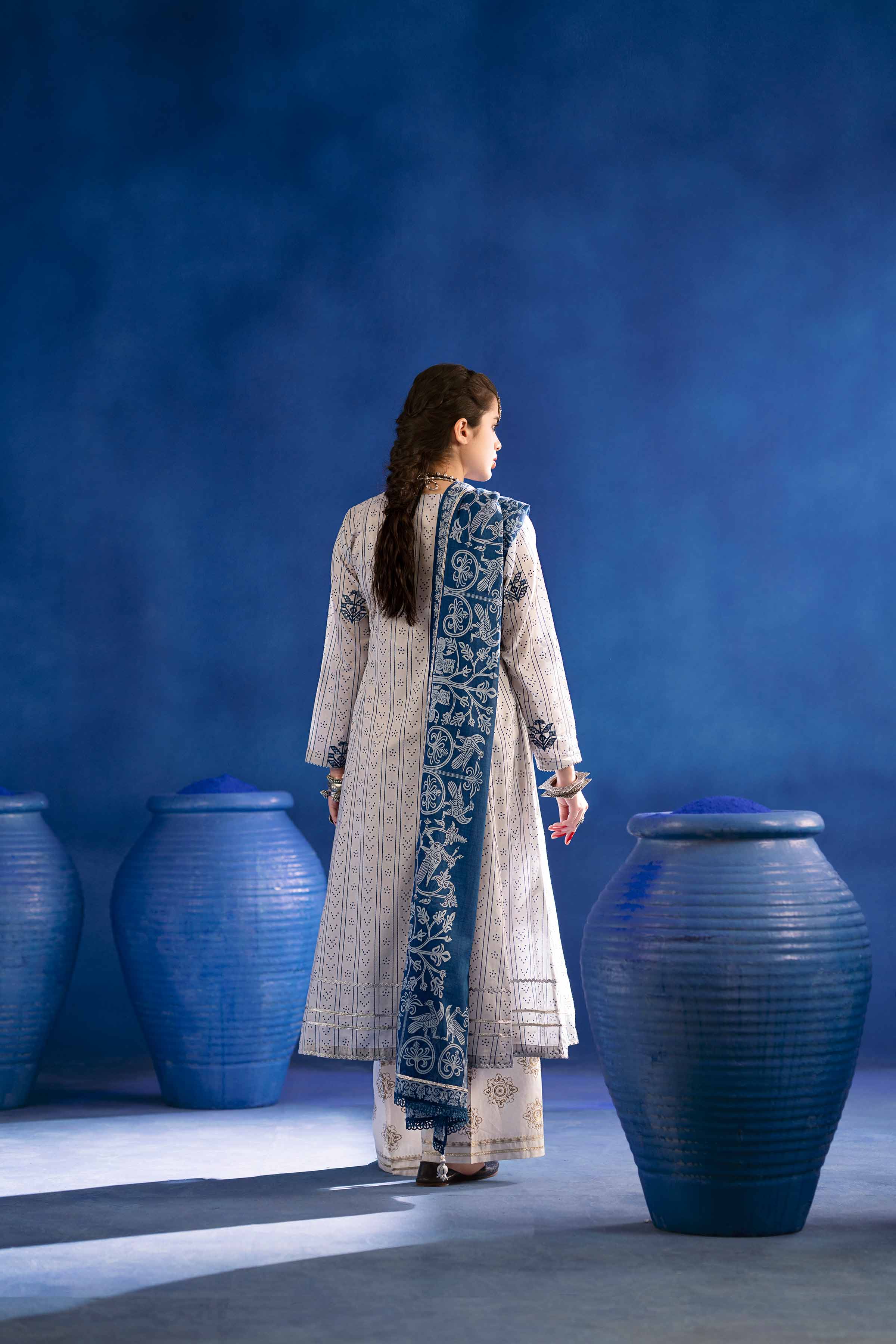 2 Piece - Printed Embroidered Suit - PE25-64