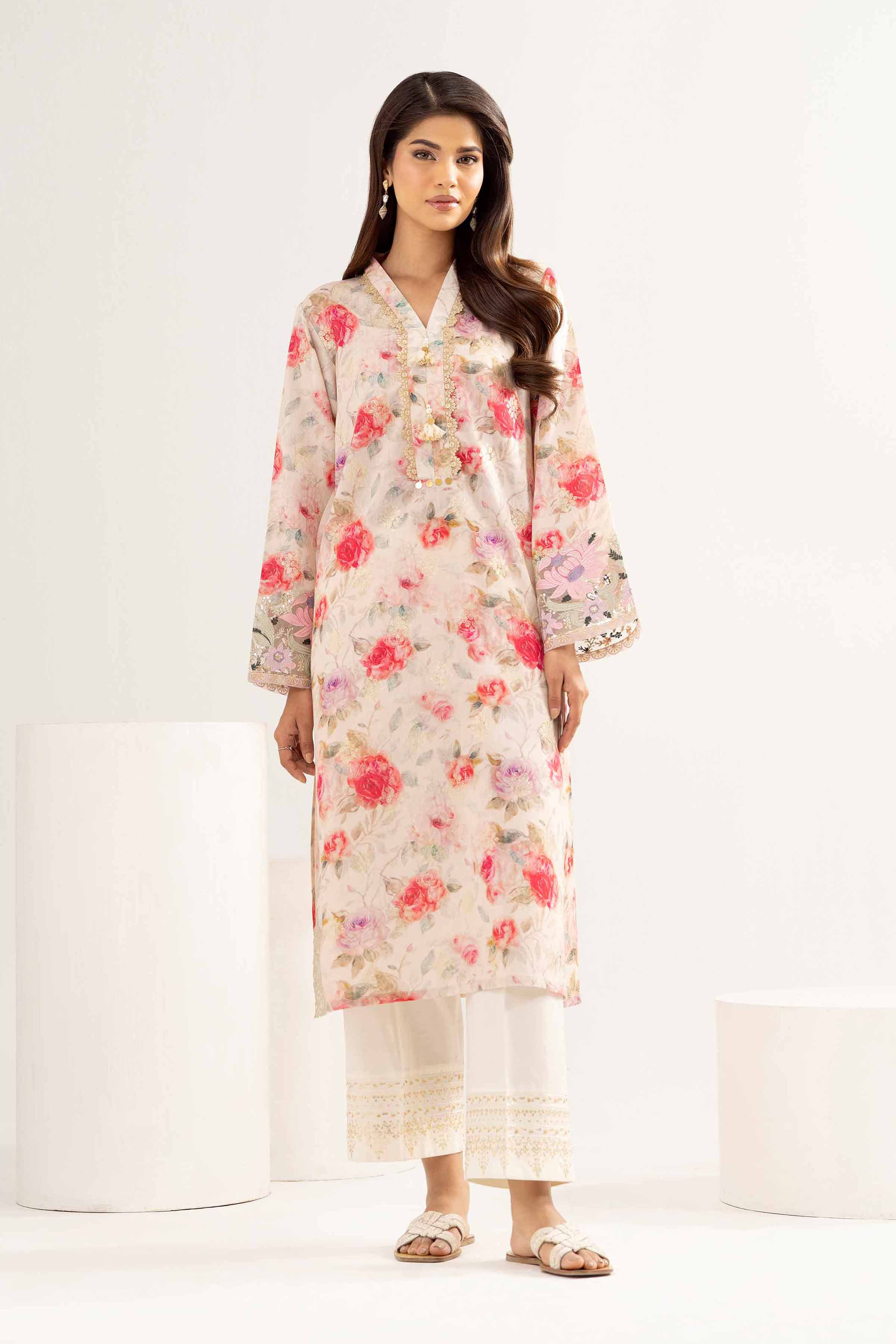 Printed Embroidered Shirt - PE25-94 for Women - Pret Collection | Nishat | Shop Online