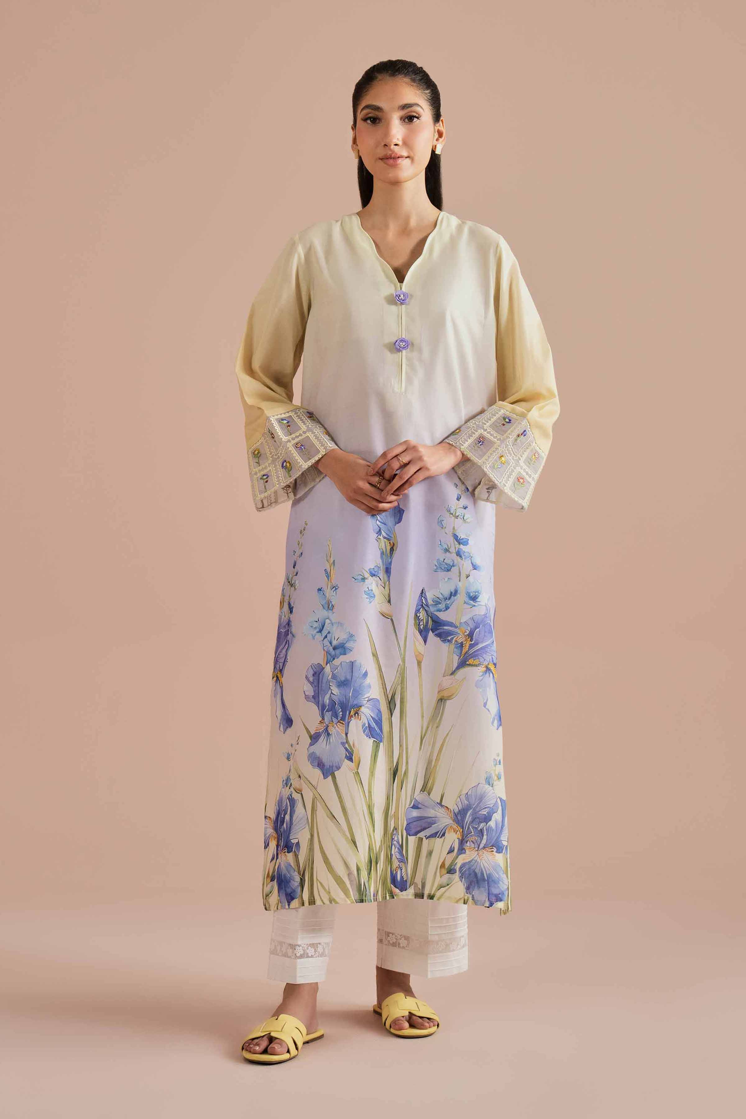 Printed Embroidered Shirt - PE26-02 for Women - Pret Collection | Nishat | Shop Online
