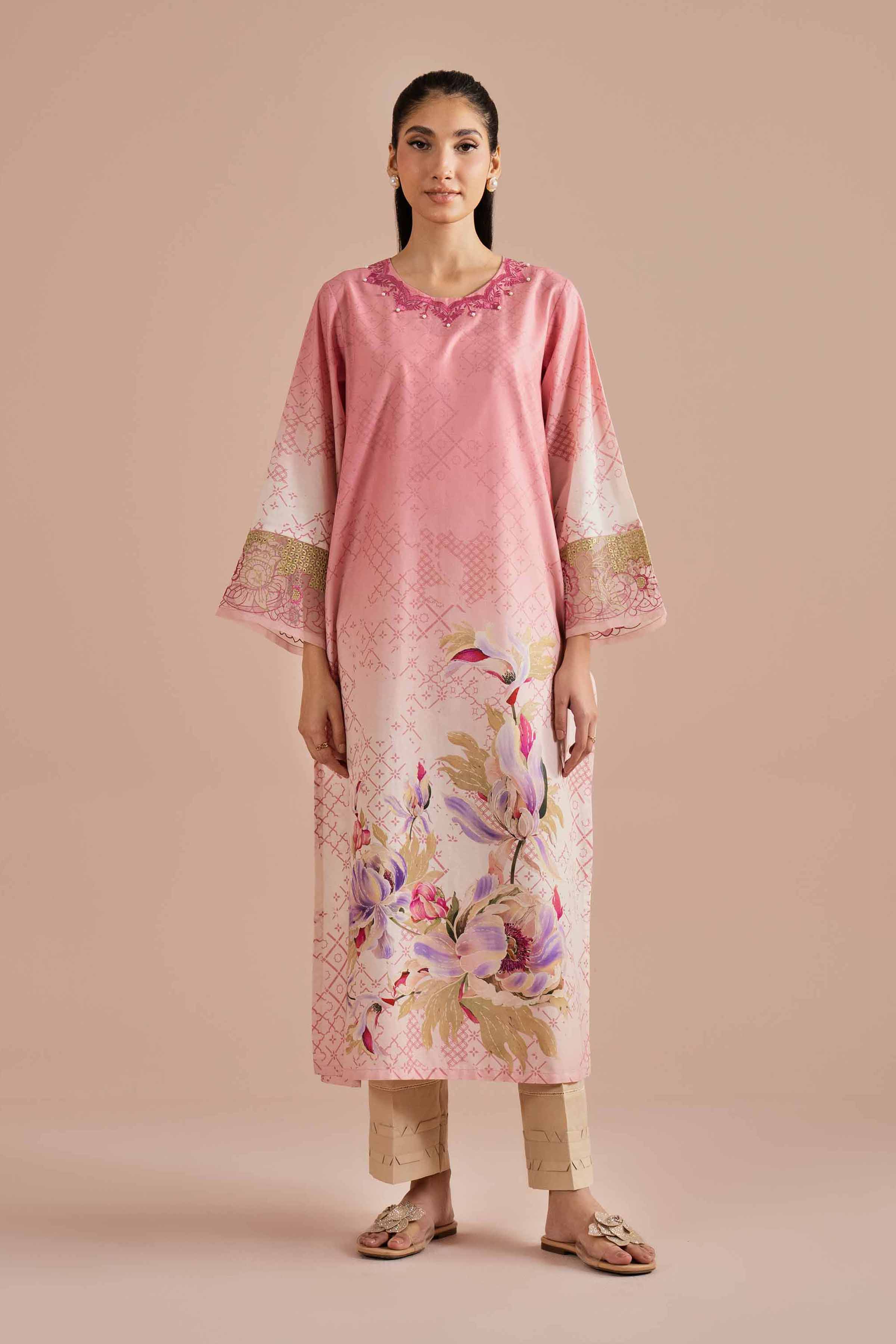 Printed Embroidered Shirt - PE26-03 for Women - Pret Collection | Nishat | Shop Online