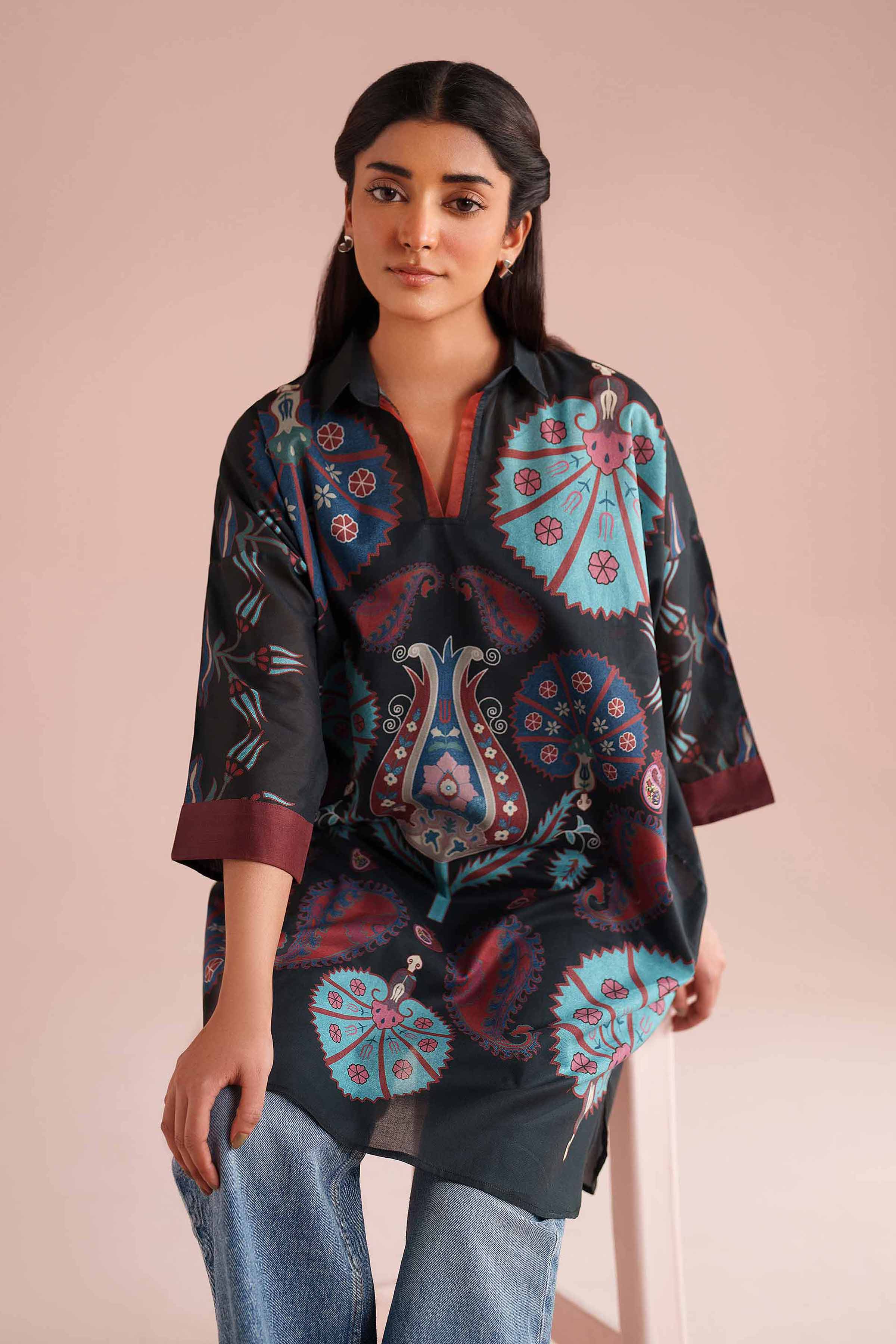 Printed Kimono - PE26-105 for Women - Pret Collection | Nishat | Shop Online